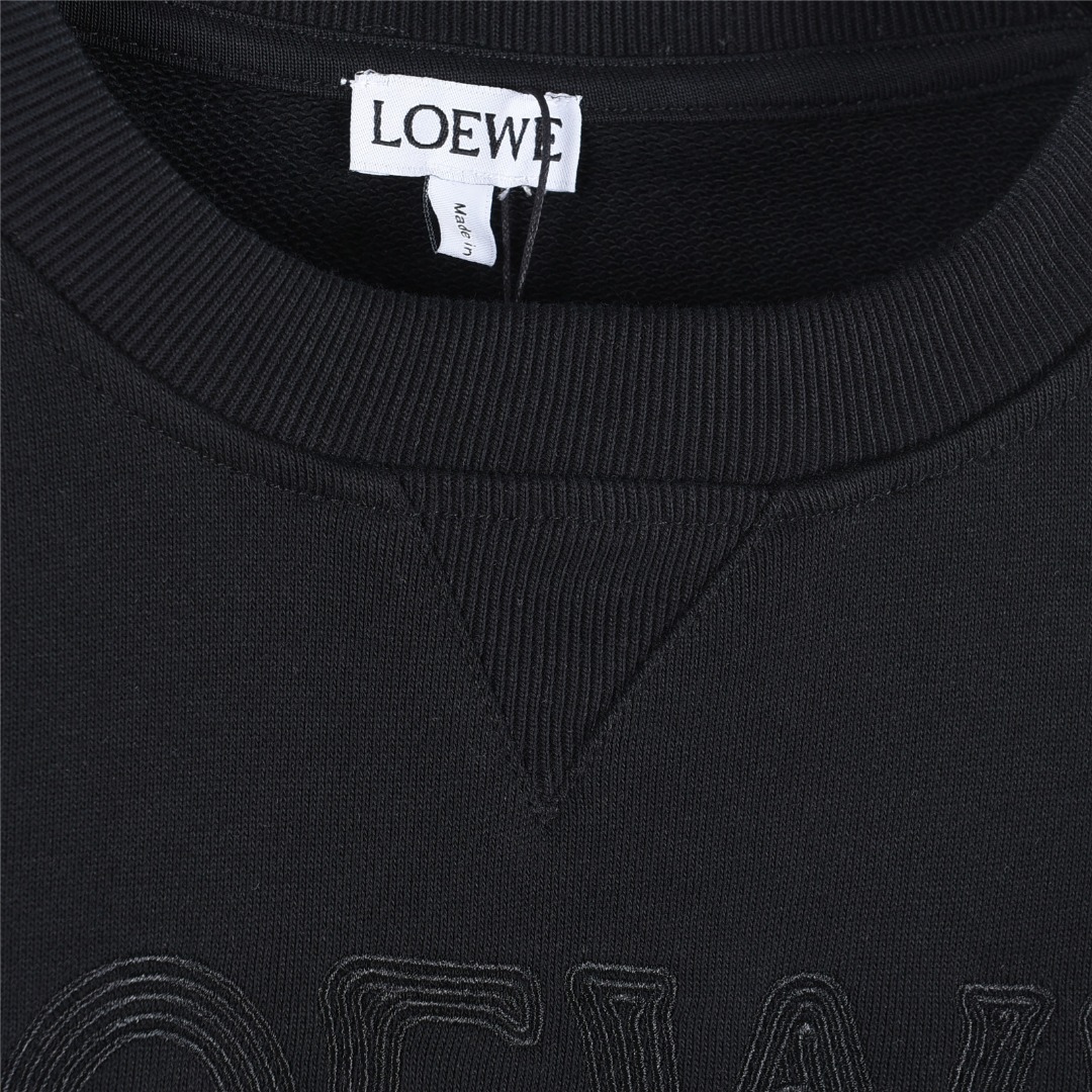 Loewe/罗意威 25fw 撞色字母针织图腾logo贴布刺绣卫衣