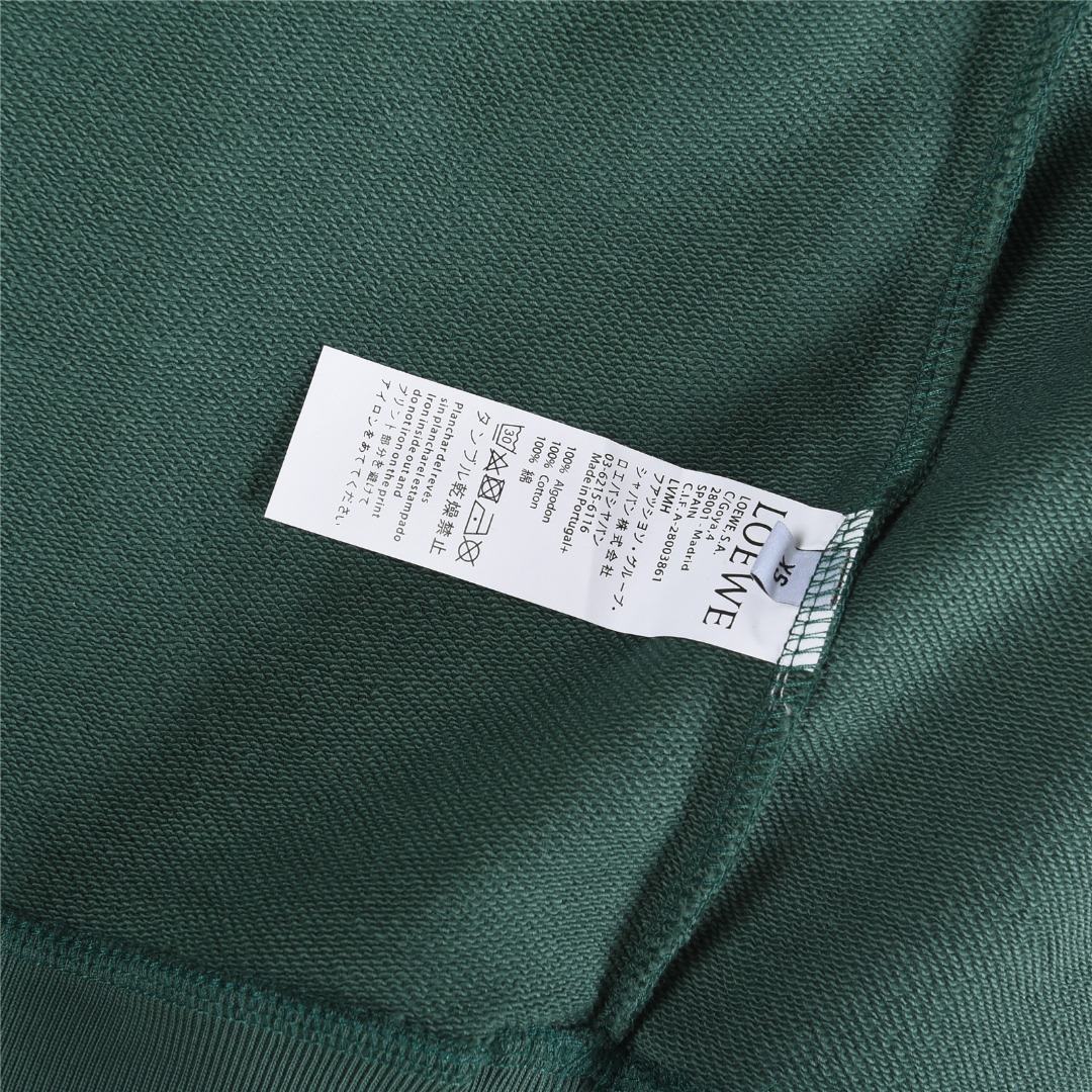 Loewe/罗意威 25fw 撞色字母针织图腾logo贴布刺绣卫衣 胸前经典双拼色万针刺绣简约字母米白色 黑色 绿色 卡其