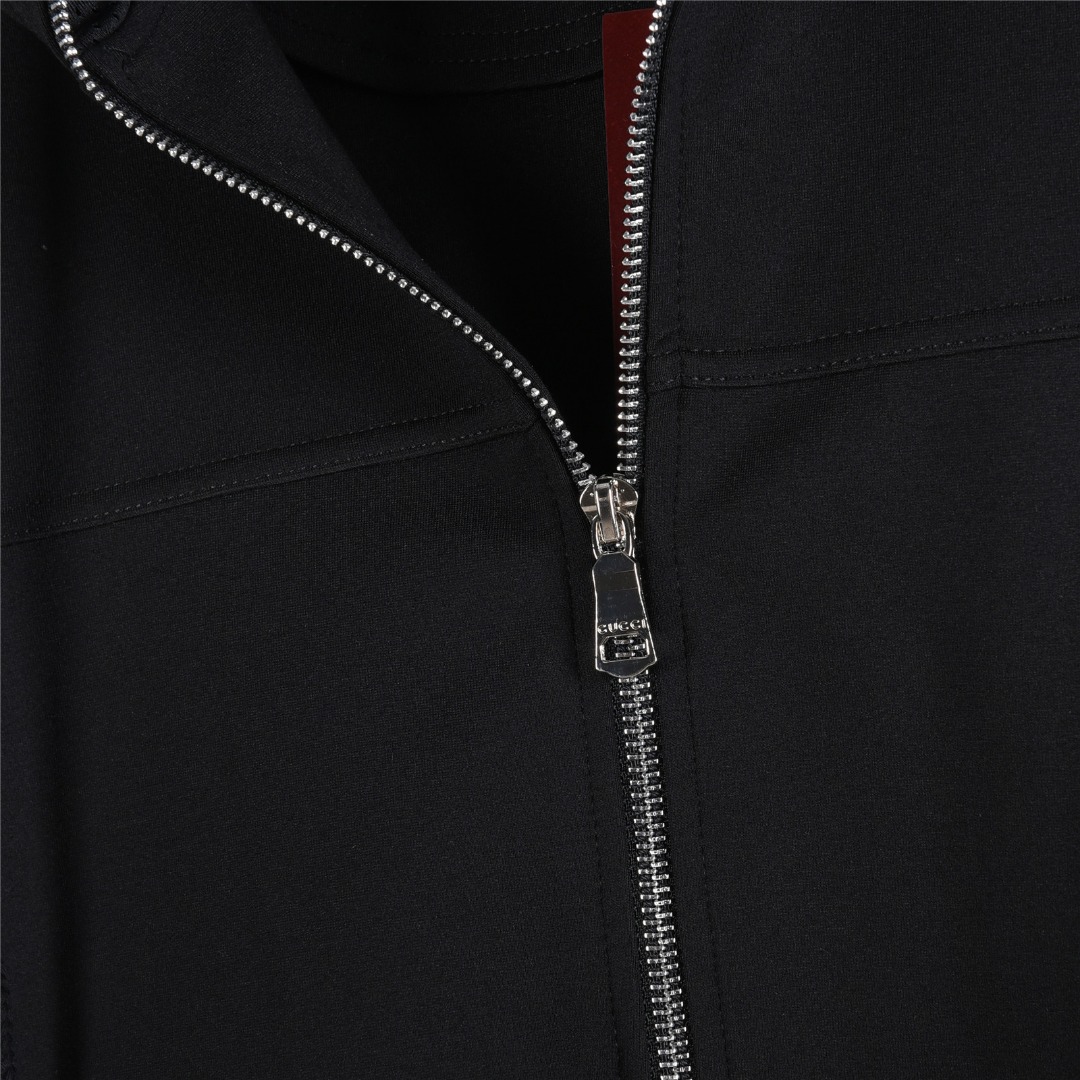Gucci/古驰 25Fw 口袋竖条织带拉链工装连帽套装外套