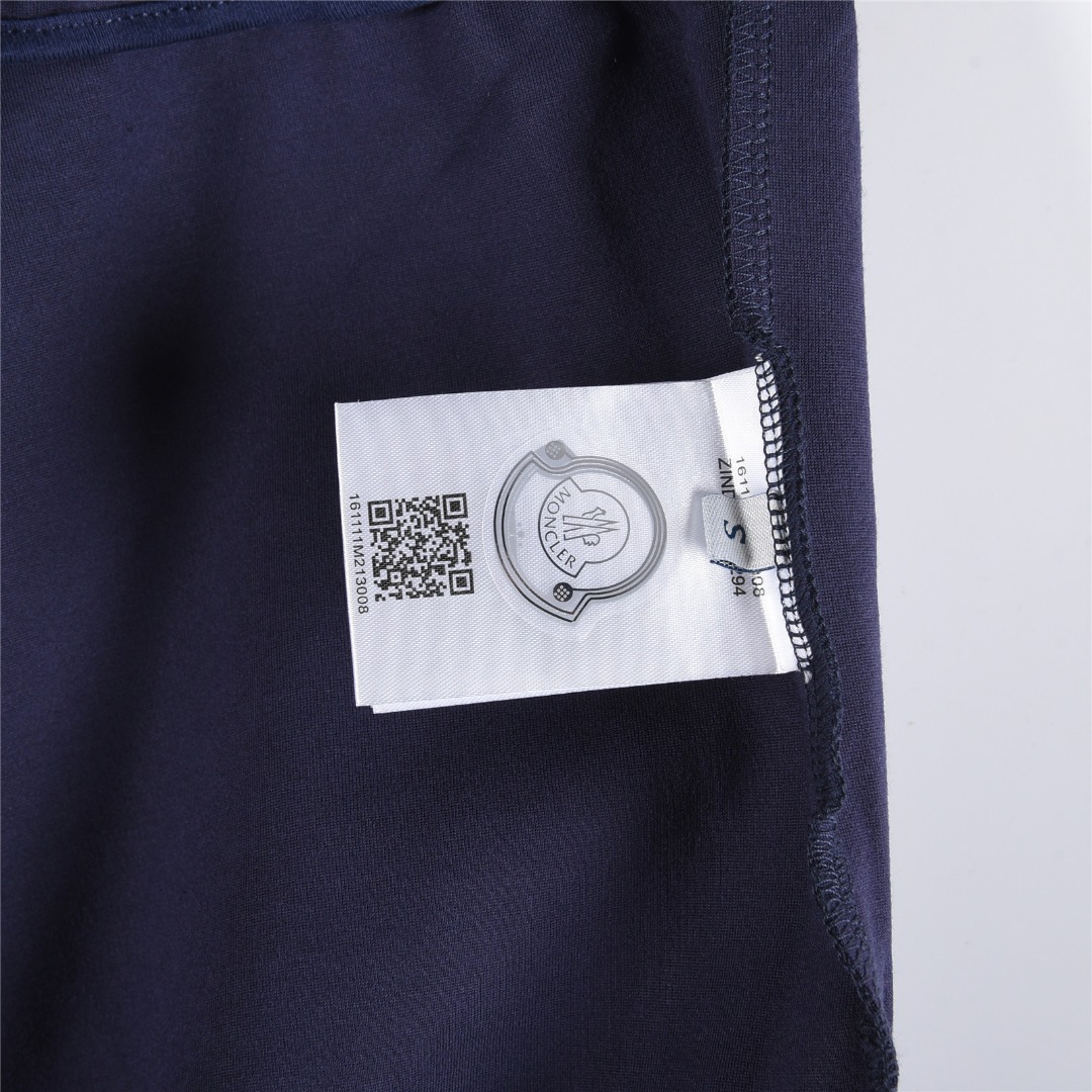 Moncler/蒙口 25Fw 红蓝织带拼接徽章logo套装长裤 宝蓝色