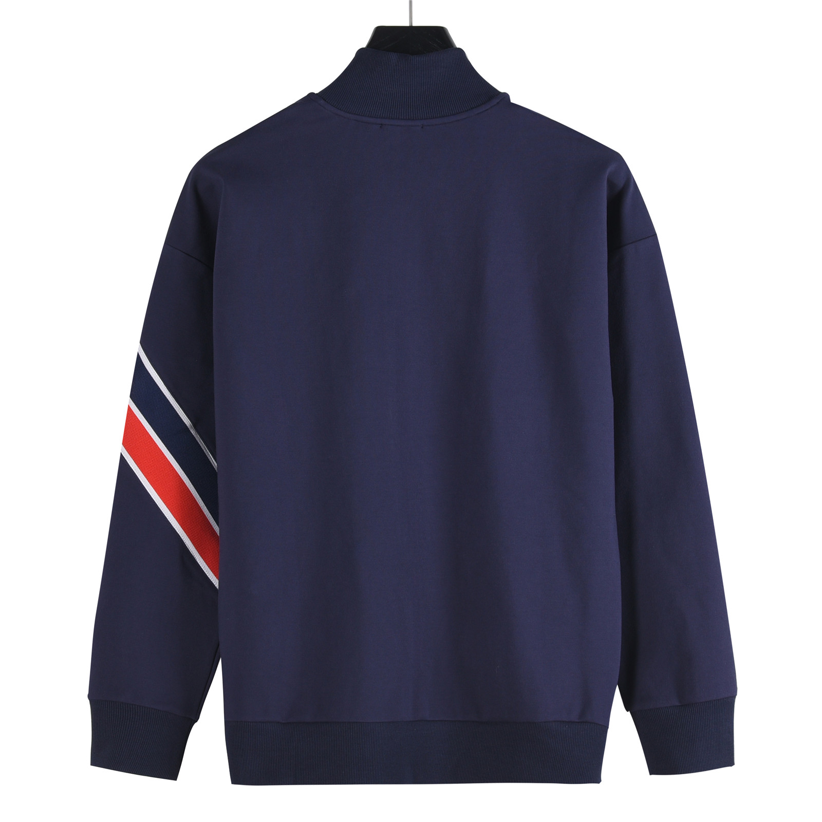 Moncler/蒙口 25Fw 红蓝织带拼接徽章logo套装拉链外套 宝蓝色