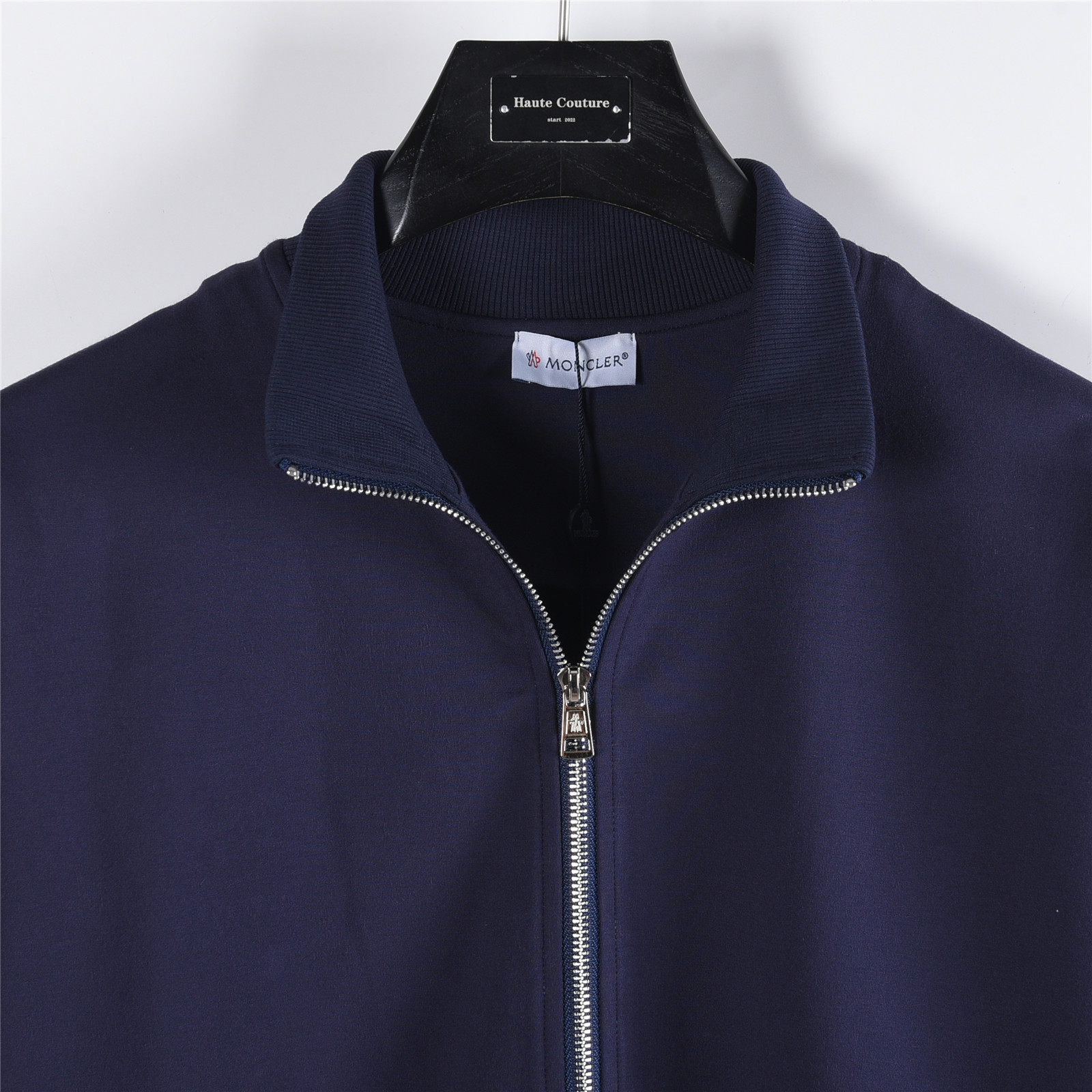Moncler/蒙口 25Fw 红蓝织带拼接徽章logo套装拉链外套 宝蓝色