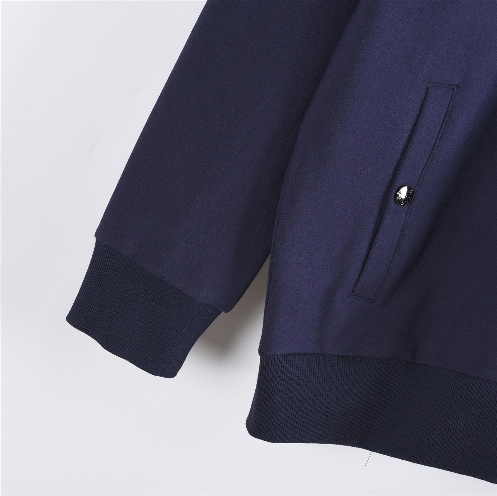 Moncler/蒙口 25Fw 红蓝织带拼接徽章logo套装拉链外套 宝蓝色