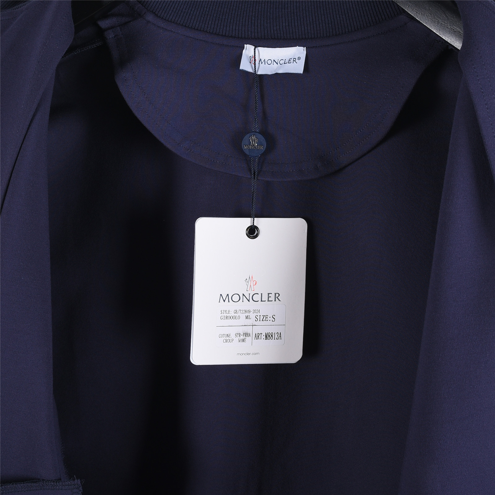 Moncler/蒙口 25Fw 红蓝织带拼接徽章logo套装拉链外套 宝蓝色