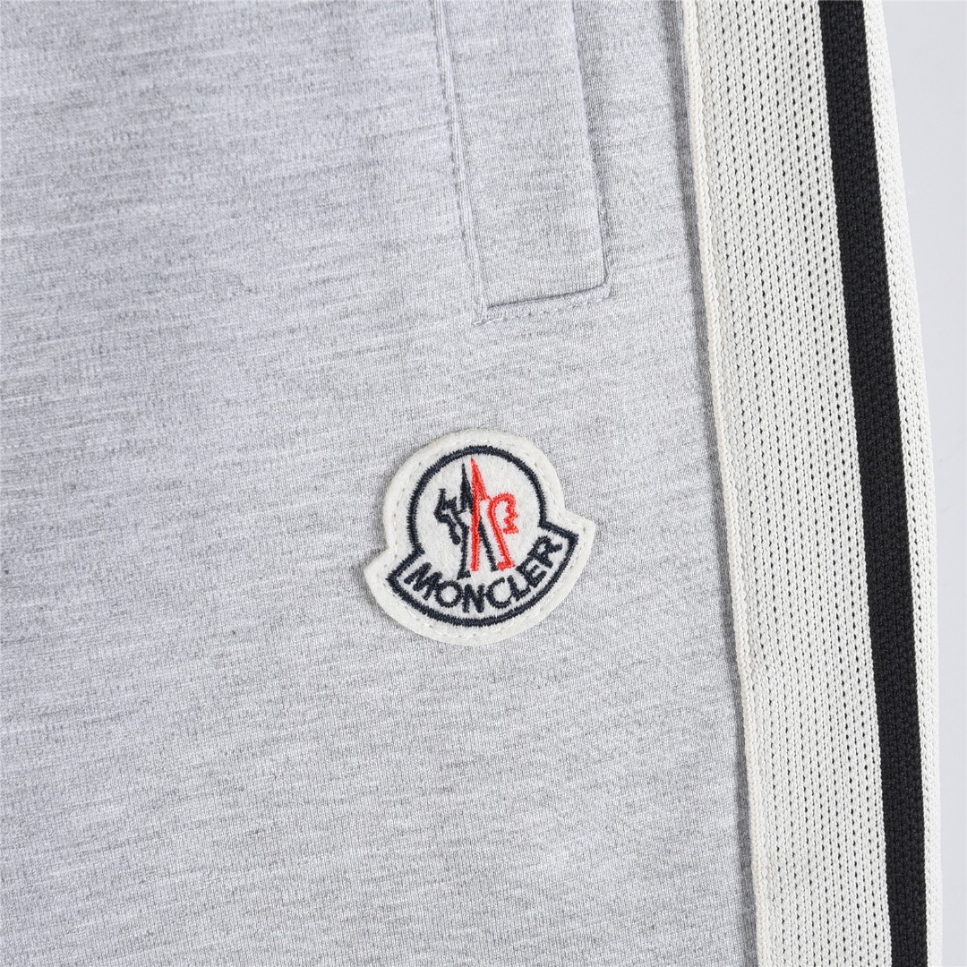 Moncler/蒙口 25Fw 简约徽标logo侧边织带拼接套装长裤 黑色 灰色