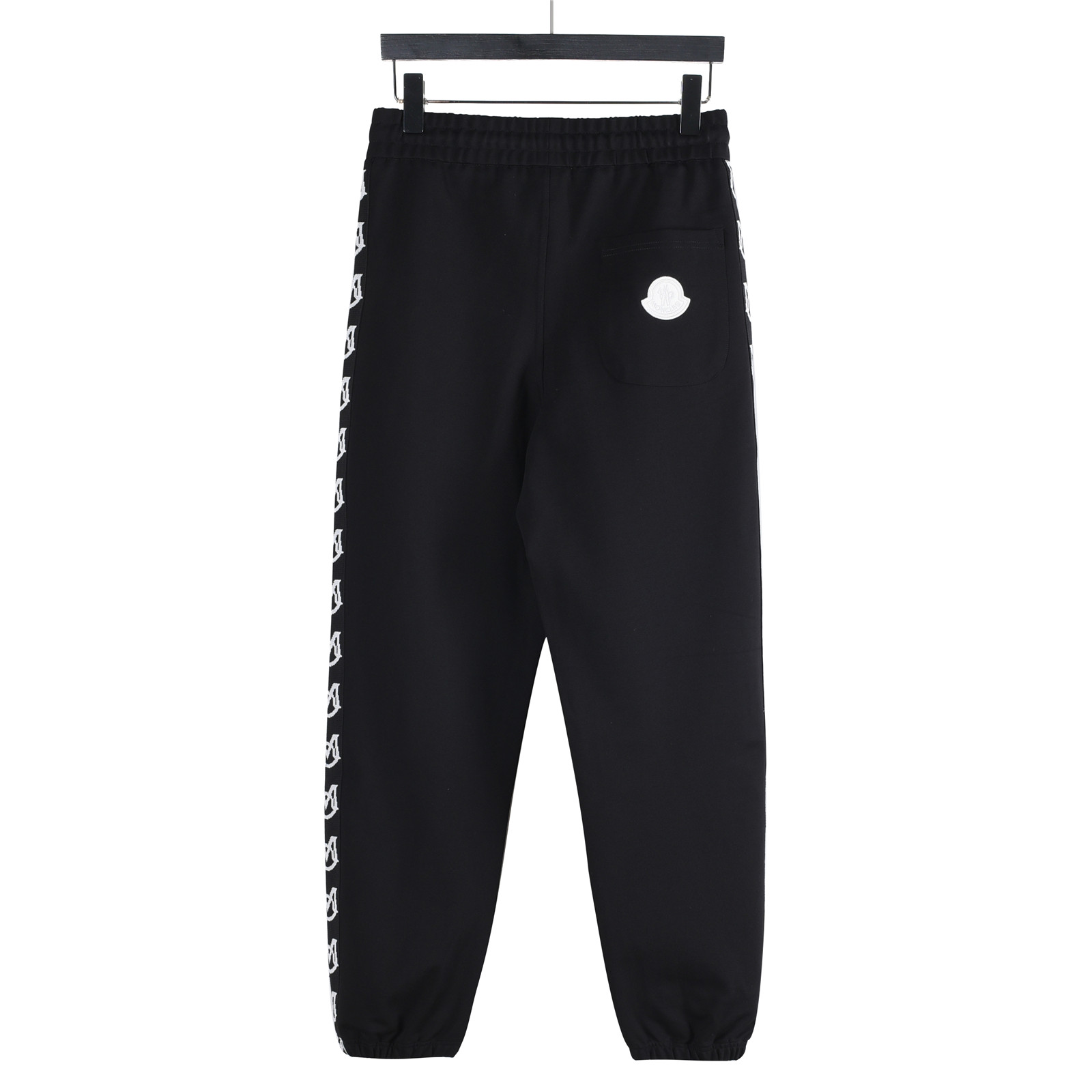 Moncler/蒙口 25Fw 拼色刺绣微标logo织带套装长裤 黑色