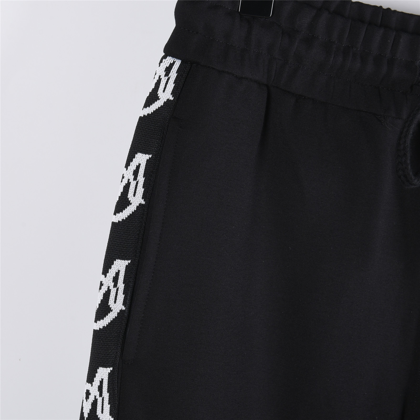 Moncler/蒙口 25Fw 拼色刺绣微标logo织带套装长裤 黑色