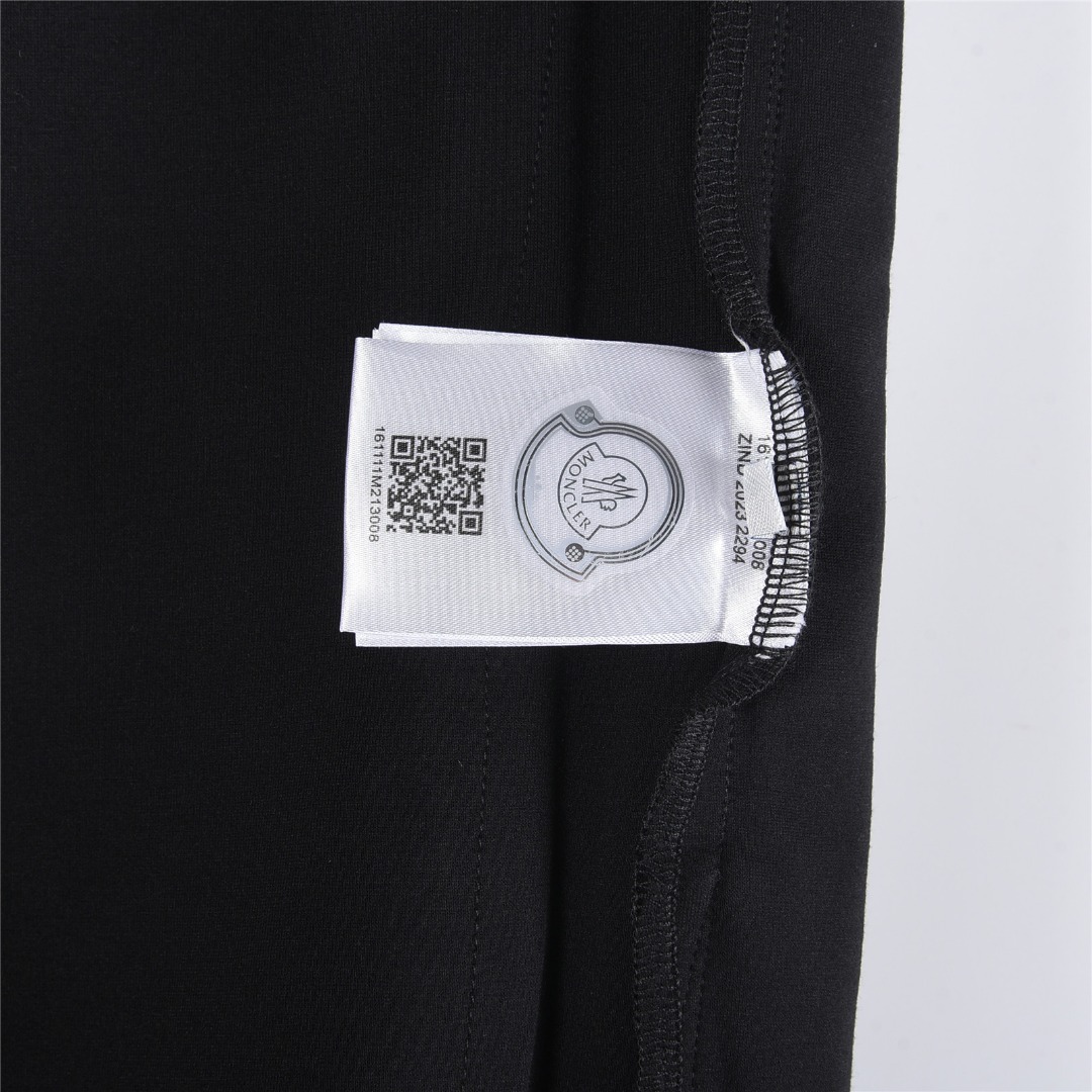 Moncler/蒙口 25Fw 拼色刺绣微标logo织带套装长裤 黑色