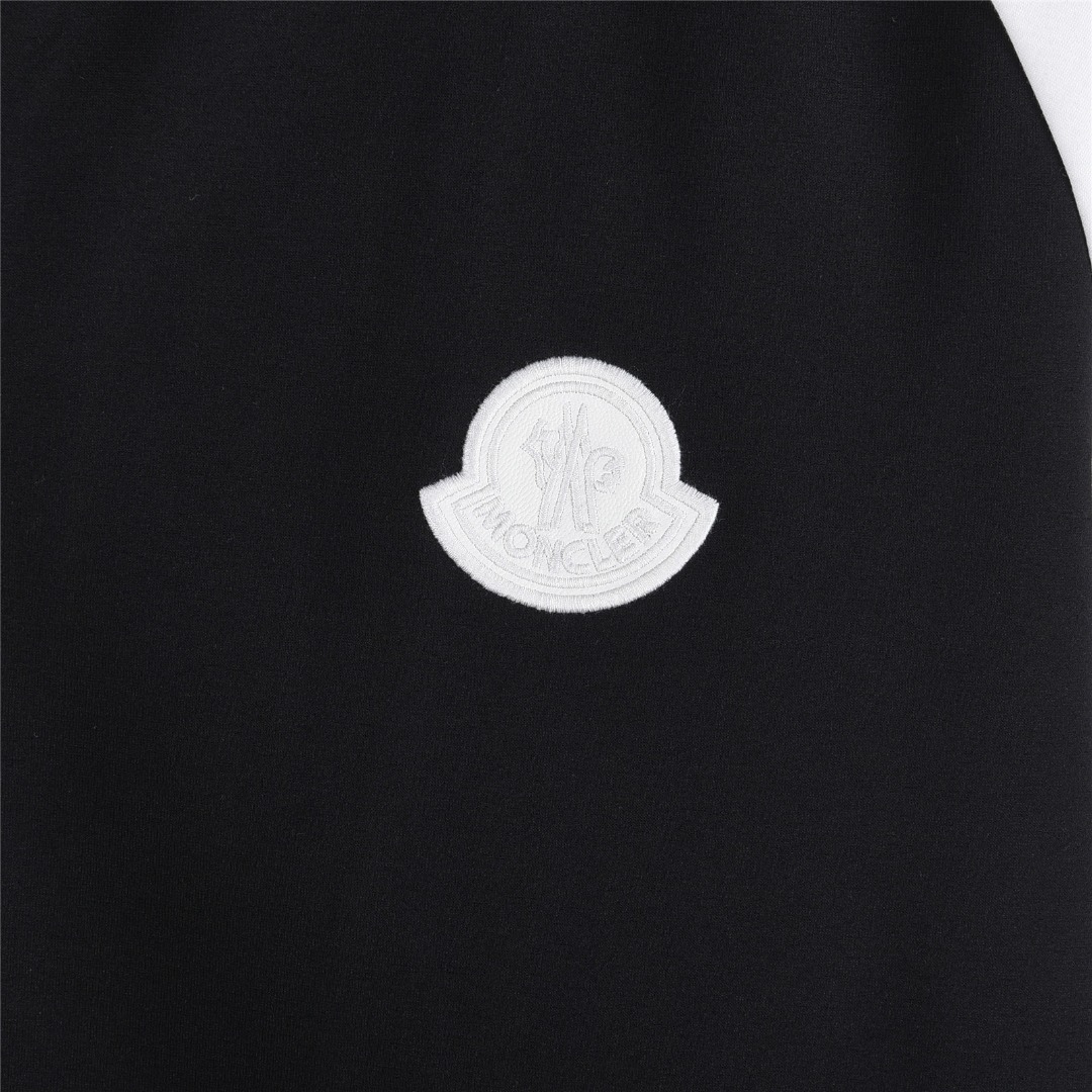 Moncler/蒙口 25Fw 拼色刺绣微标logo织带套装拉链外套 黑色