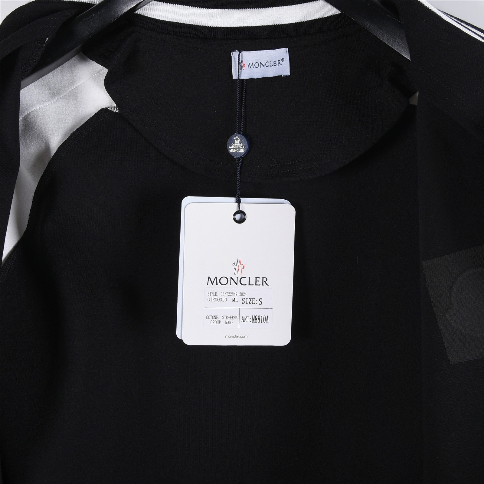 Moncler/蒙口 25Fw 拼色刺绣微标logo织带套装拉链外套 黑色
