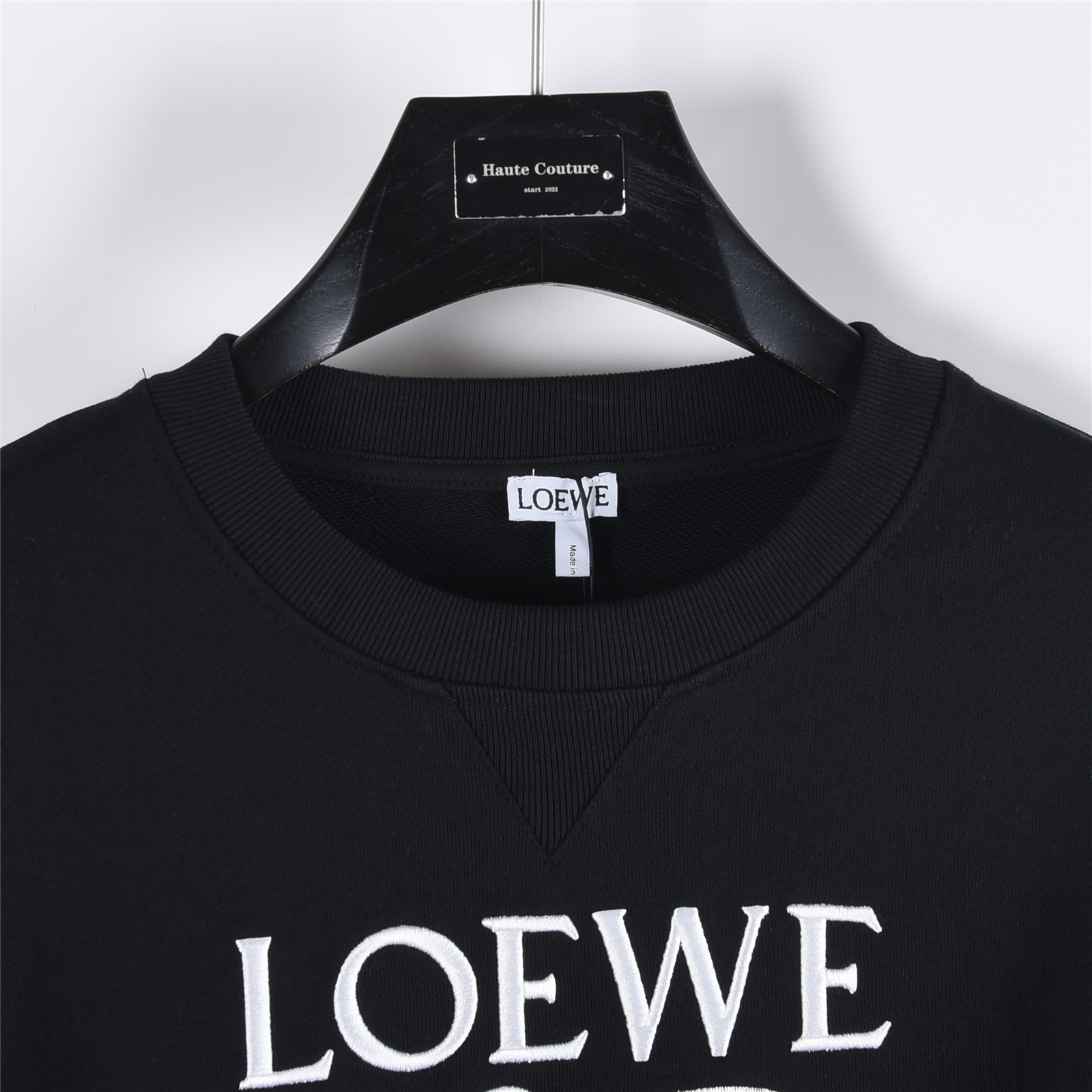Loewe/罗意威& on 联名字母logo标识刺绣卫衣 黑色 灰色