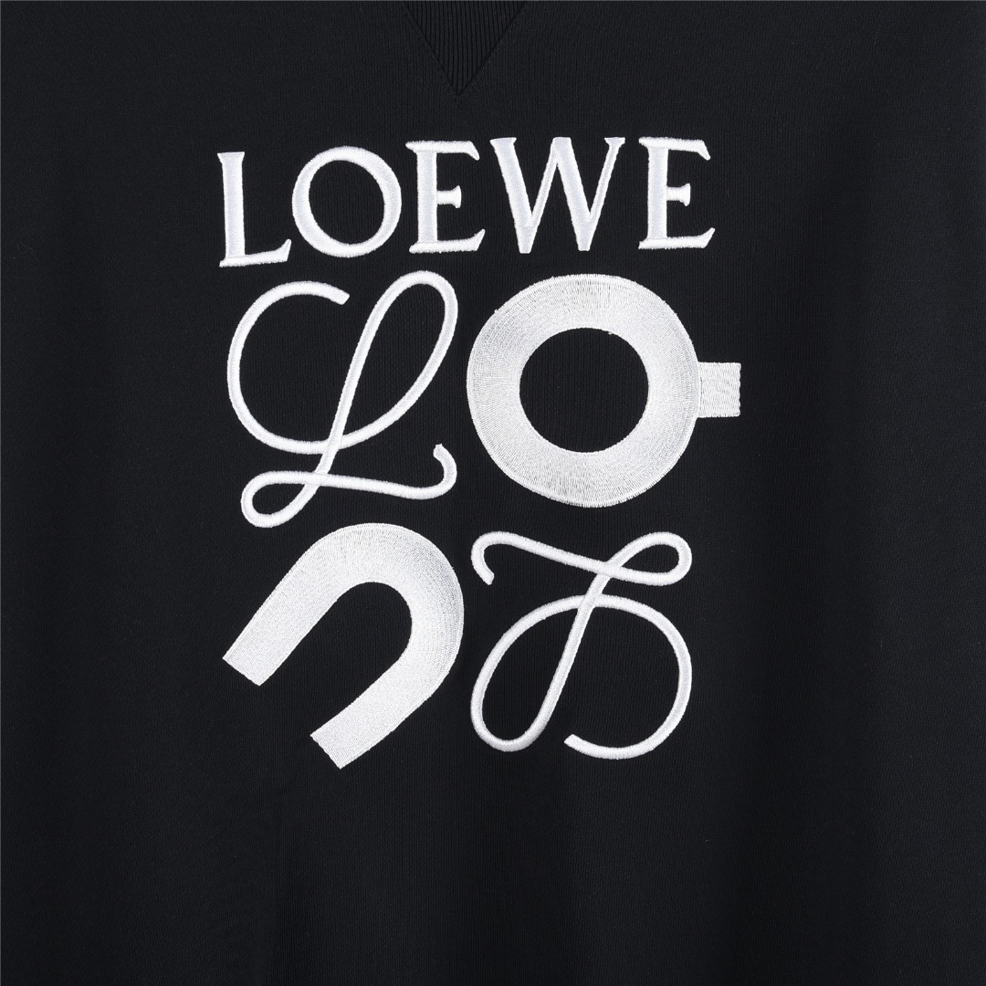 Loewe/罗意威& on 联名字母logo标识刺绣卫衣 黑色 灰色