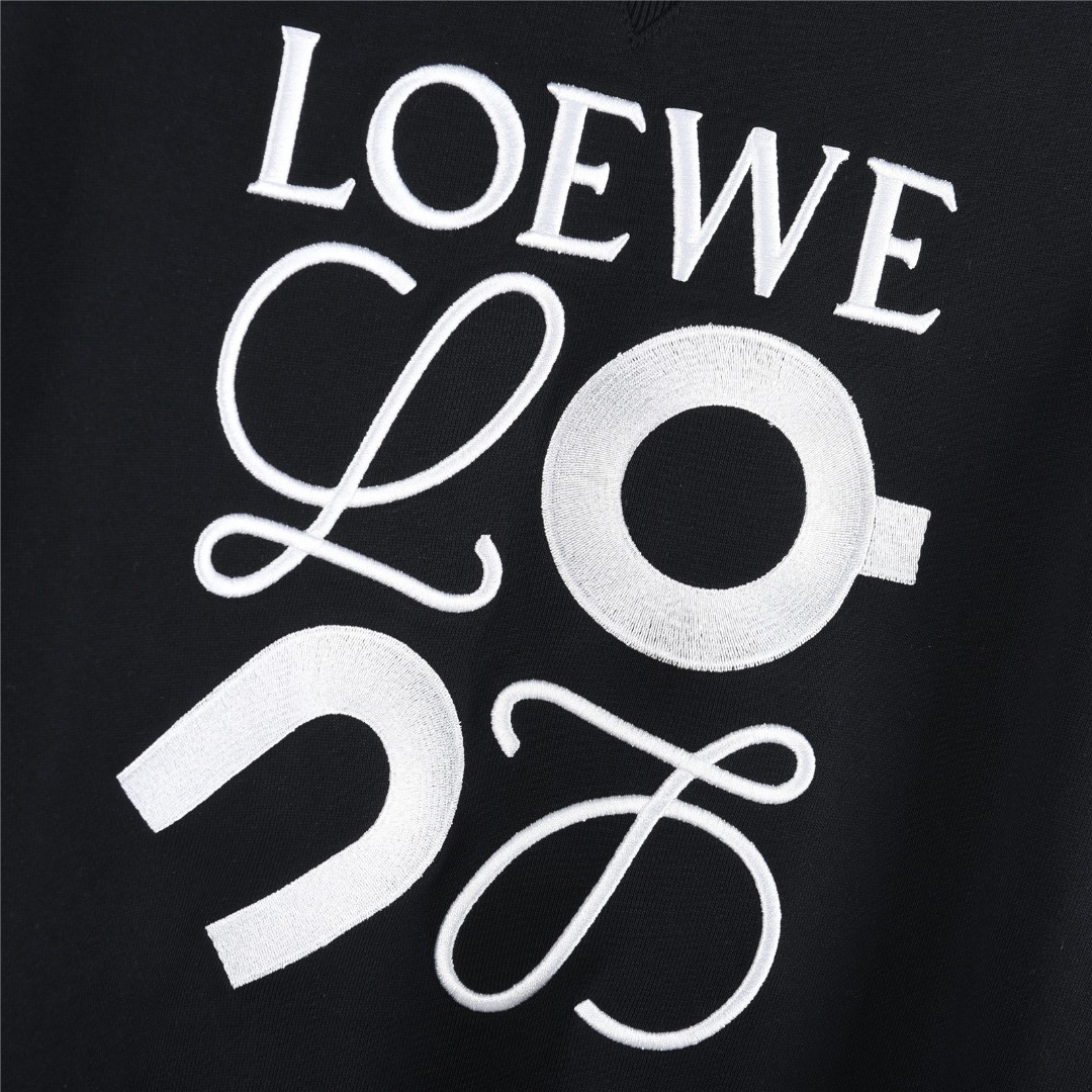 Loewe/罗意威& on 联名字母logo标识刺绣卫衣 黑色 灰色