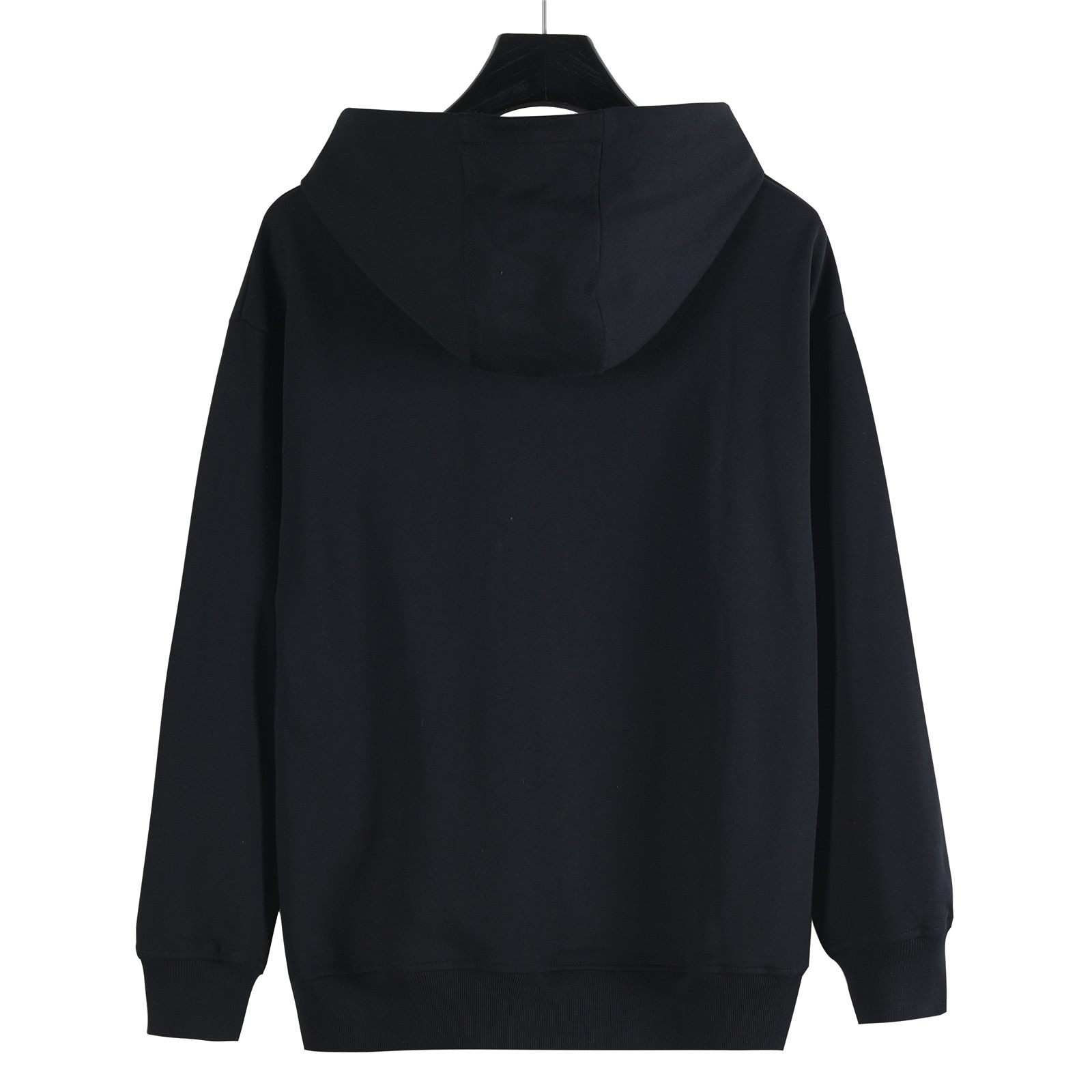 Gucci/古驰 25Fw 简约双G刺绣连帽卫衣 黑色