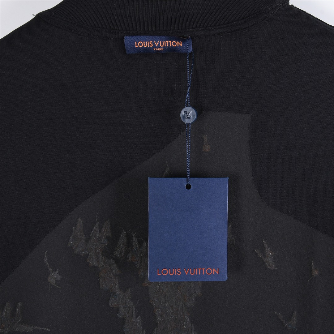 LouisVuitton/路易威登25Fw 帆船logo刺绣长袖T恤 黑色 白色