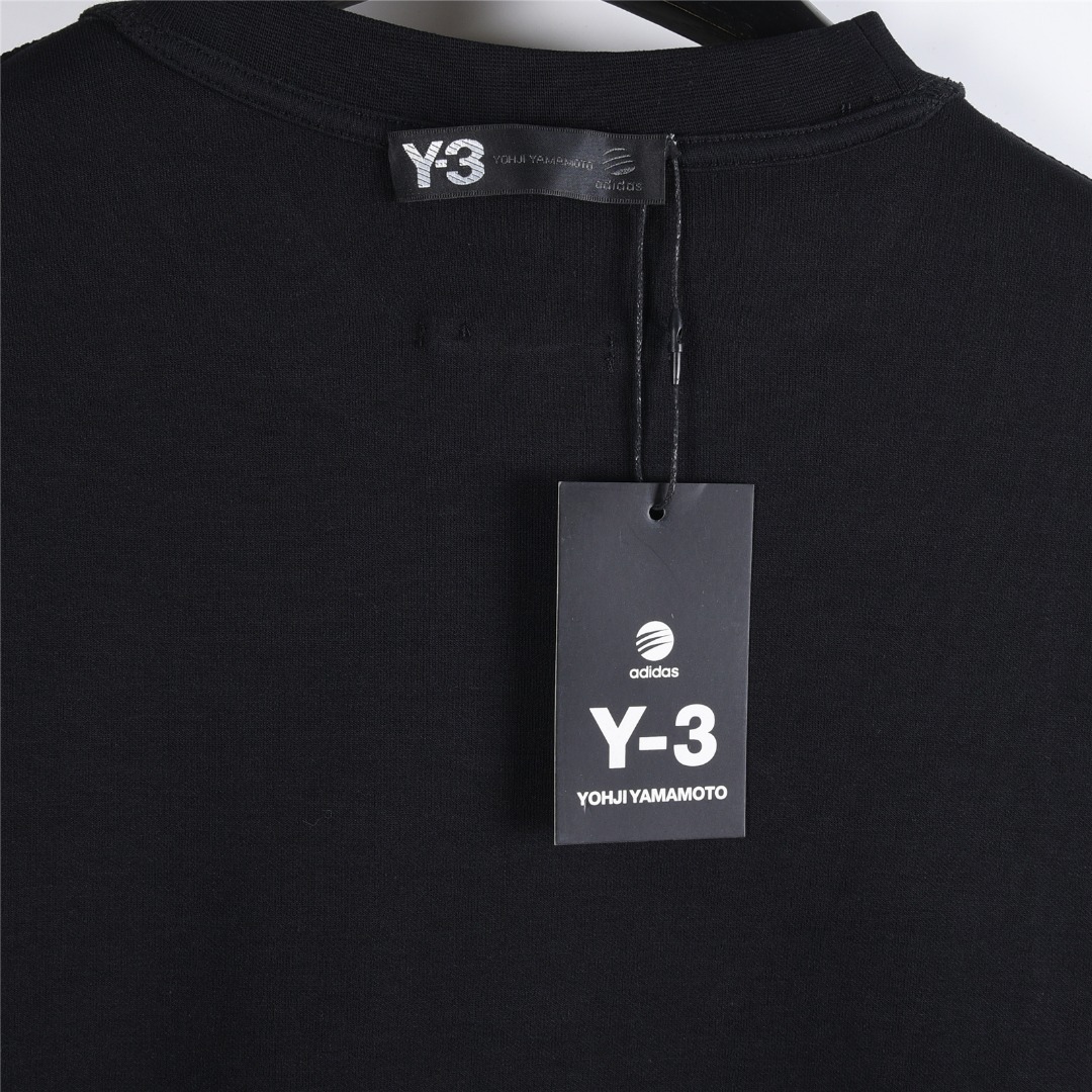 Y-3 /山本耀司 25Fw 字母logo签名刺绣长袖T恤 定织定染 水洗柔滑长绒棉 黑色 白色