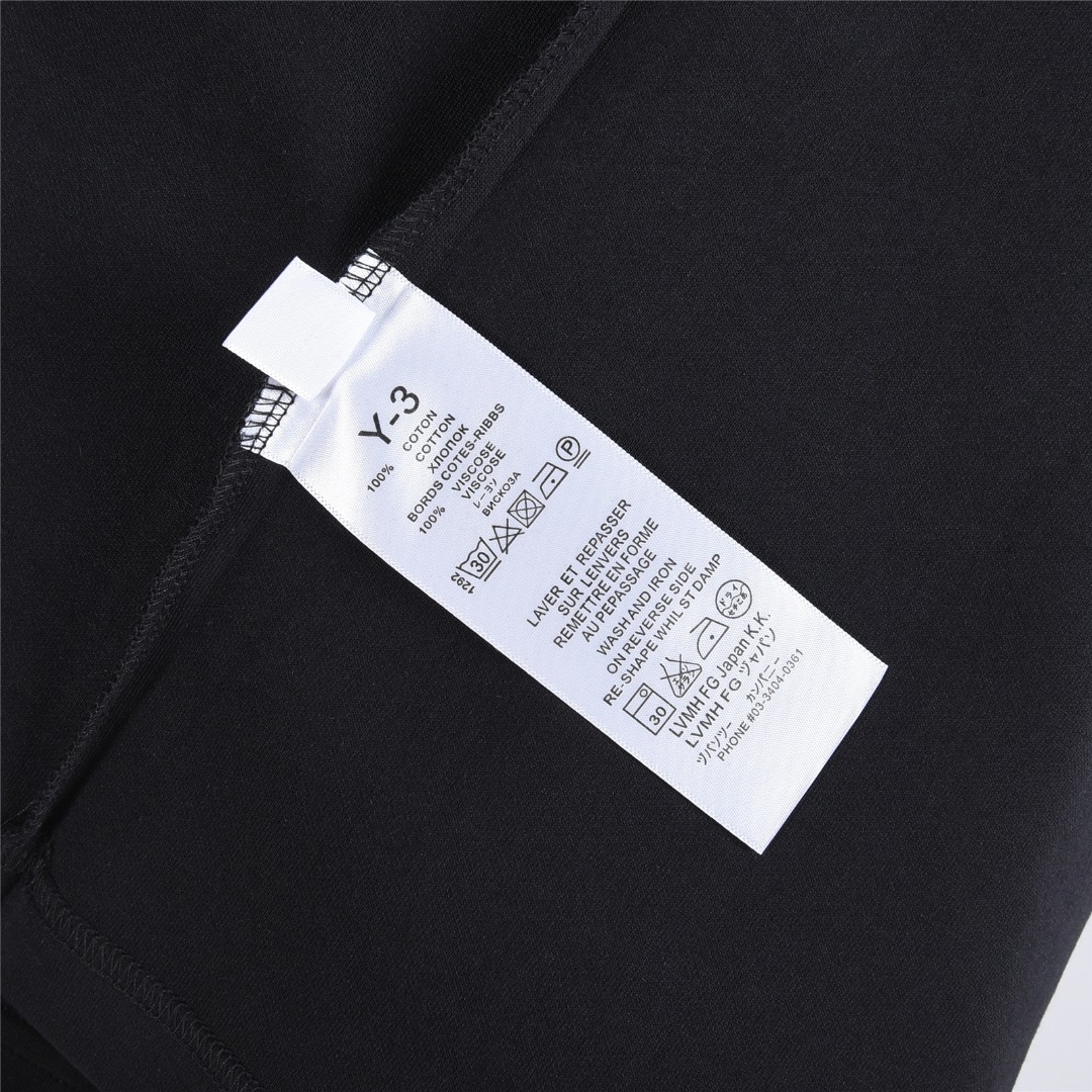 Y-3 /山本耀司 25Fw 字母logo签名刺绣长袖T恤 定织定染 水洗柔滑长绒棉 黑色 白色