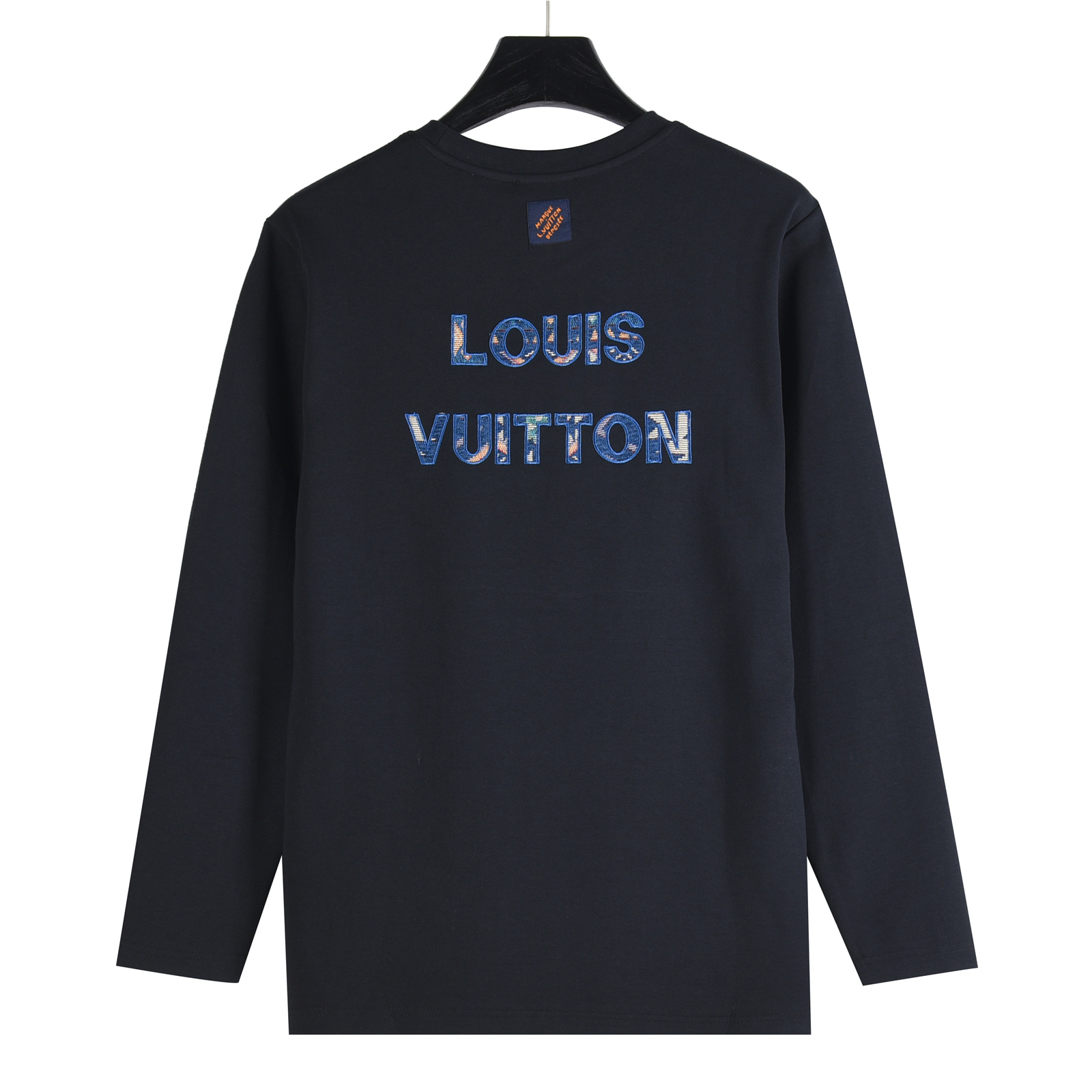 Louis Vuitton/路易威登 25Fw 织锦云朵及后背字母刺绣长袖T恤 黑色 白色
