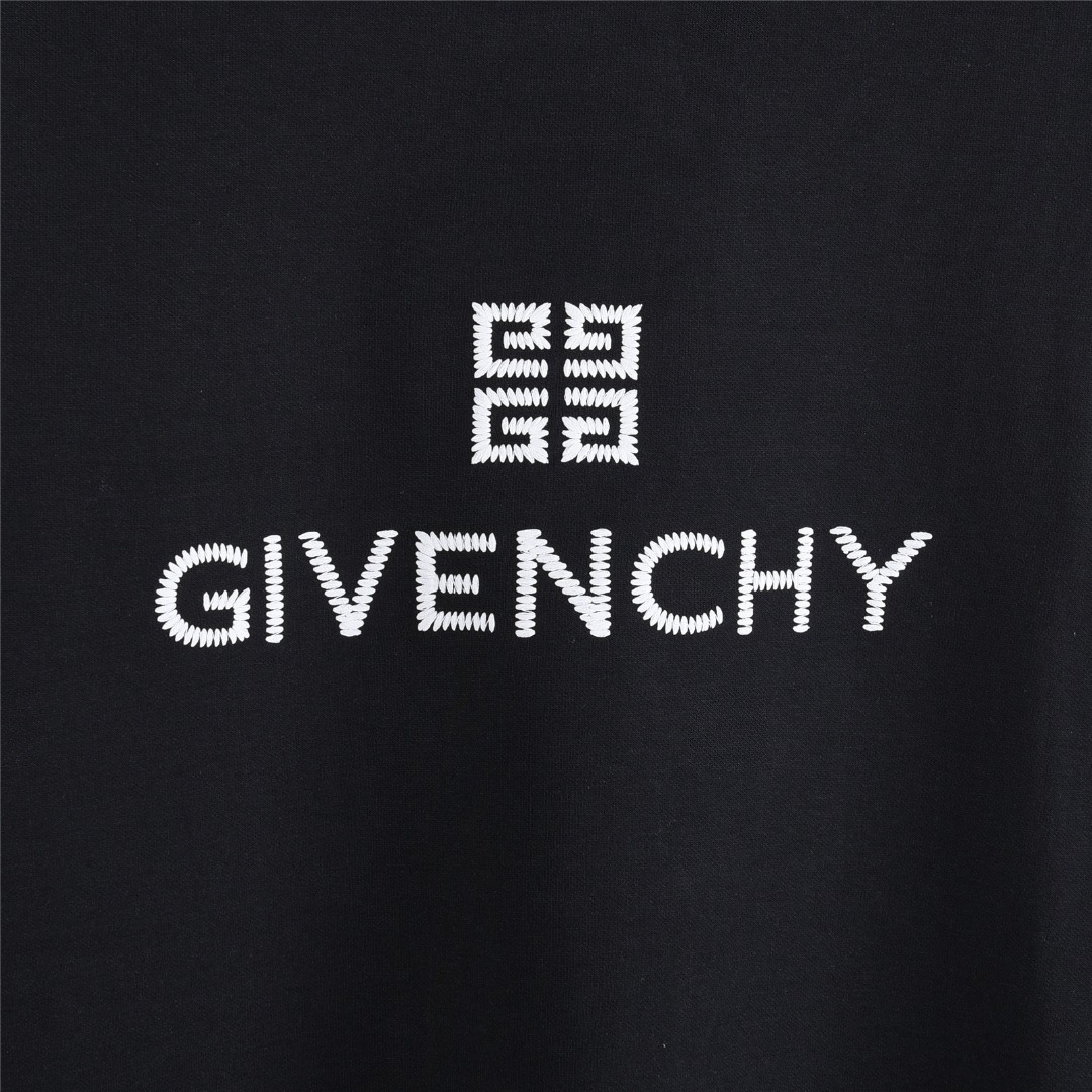 Givenchy/纪梵希 25Fw 宫格logo字母刺绣长袖T恤 黑色 白色