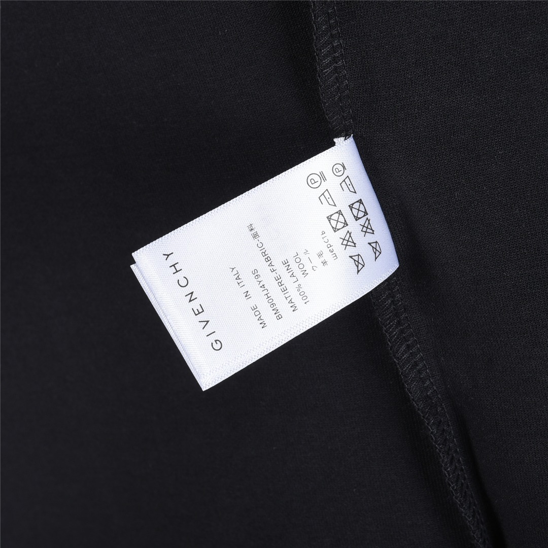 Givenchy/纪梵希 25Fw 宫格logo字母刺绣长袖T恤 黑色 白色
