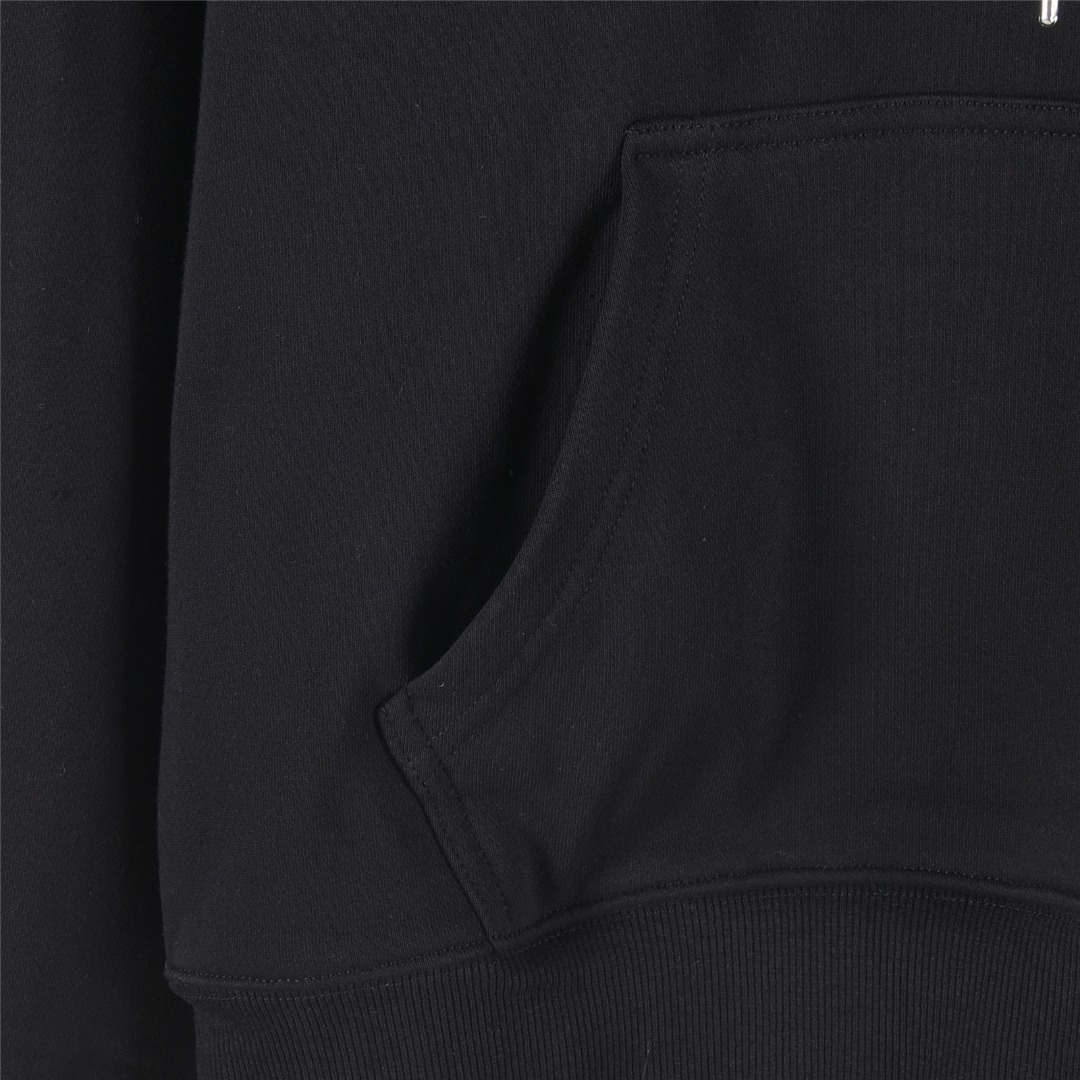 Celine/赛琳 字母logo织带连帽卫衣 黑色 灰色