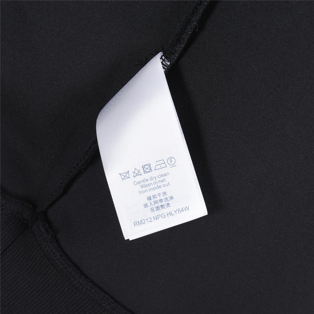 Louis Vuitton/路易威登 25Fw 织锦云朵贴布刺绣织带拼接卫衣 黑色 白色