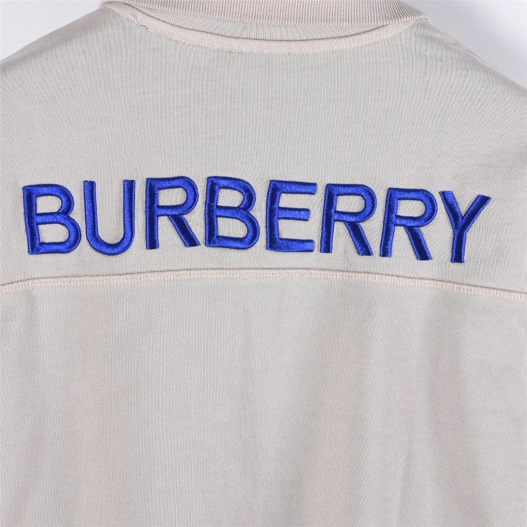 Burberry/巴宝莉 25Fw 小标战马刺绣半拉链翻领卫衣杏色 灰色
