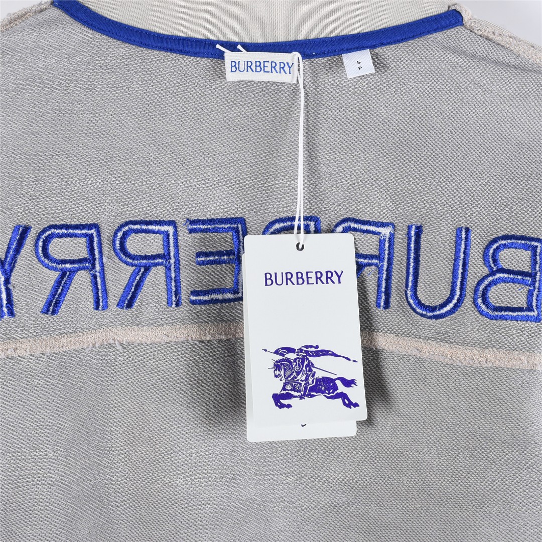 Burberry/巴宝莉 25Fw 小标战马刺绣半拉链翻领卫衣杏色 灰色