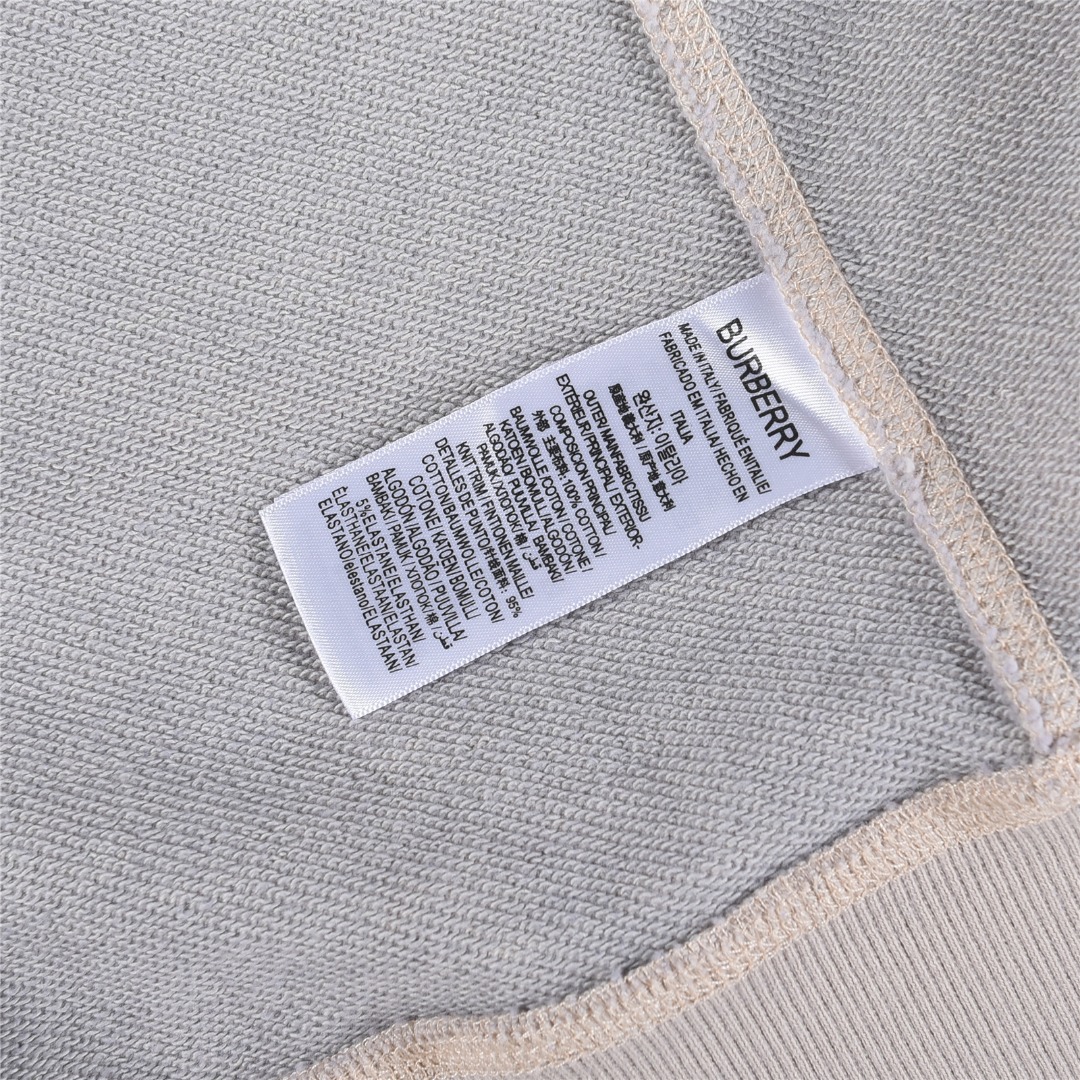 Burberry/巴宝莉 25Fw 小标战马刺绣半拉链翻领卫衣杏色 灰色