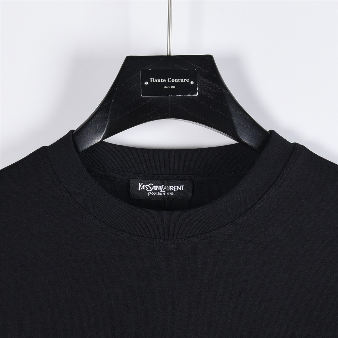 SAINT LAURENT/圣罗兰 25Fw 胸口字母logo刺绣长袖T恤