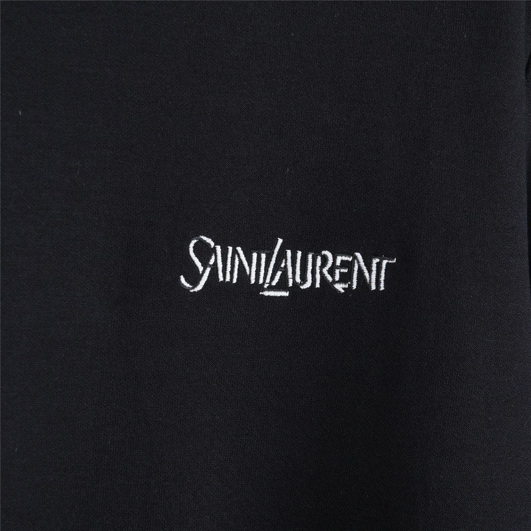 SAINT LAURENT/圣罗兰 25Fw 胸口字母logo刺绣长袖T恤