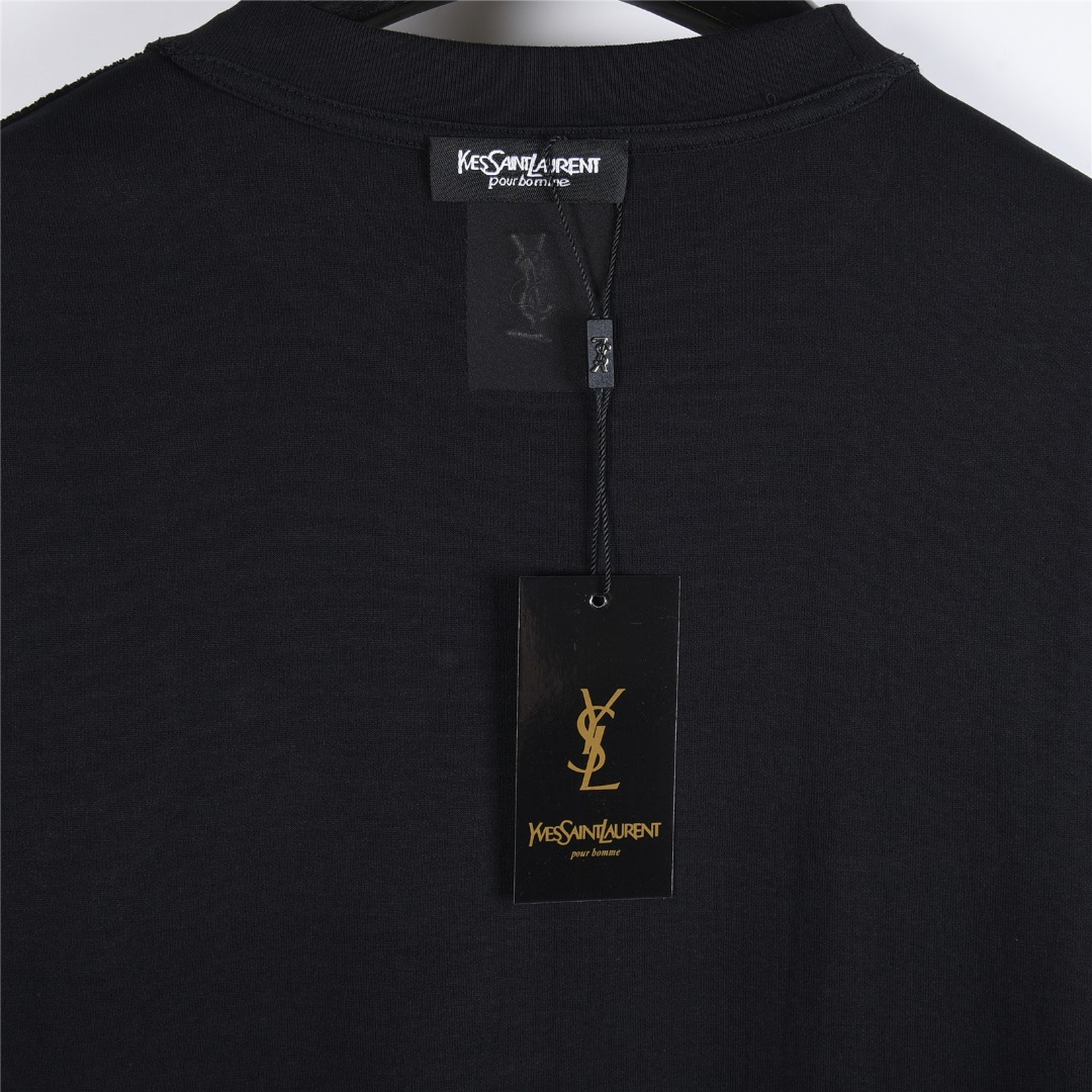 SAINT LAURENT/圣罗兰 25Fw 胸口字母logo刺绣长袖T恤