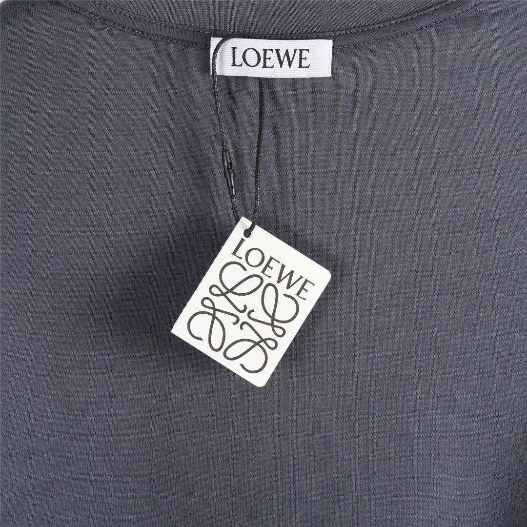 Loewe/罗意威 25Fw 图腾徽标毛巾绣长袖T恤 黑色 白色