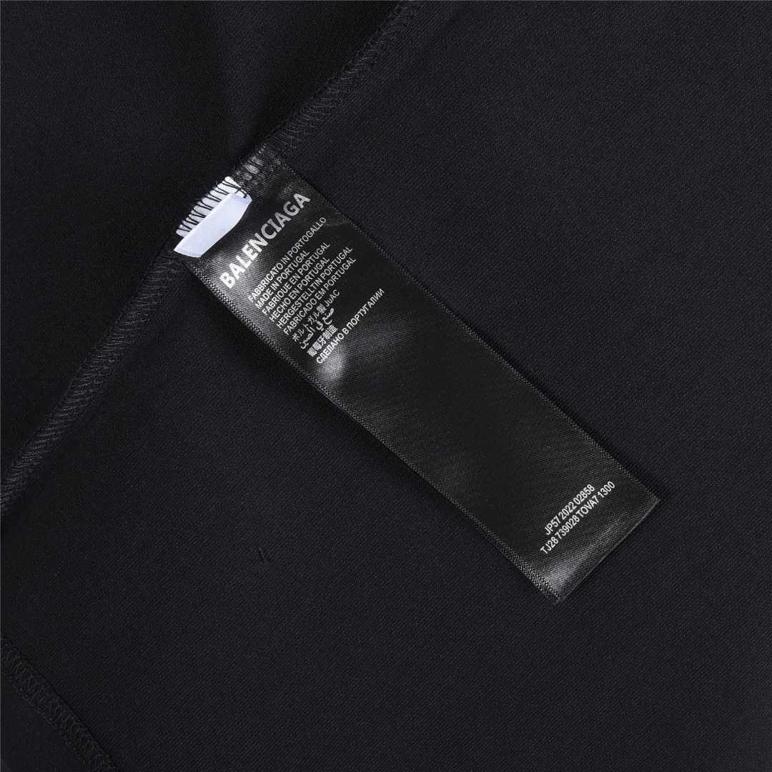 Balenciaga 巴黎世家 25Fw 美纹纸烫银胶带字母长袖T恤 黑银