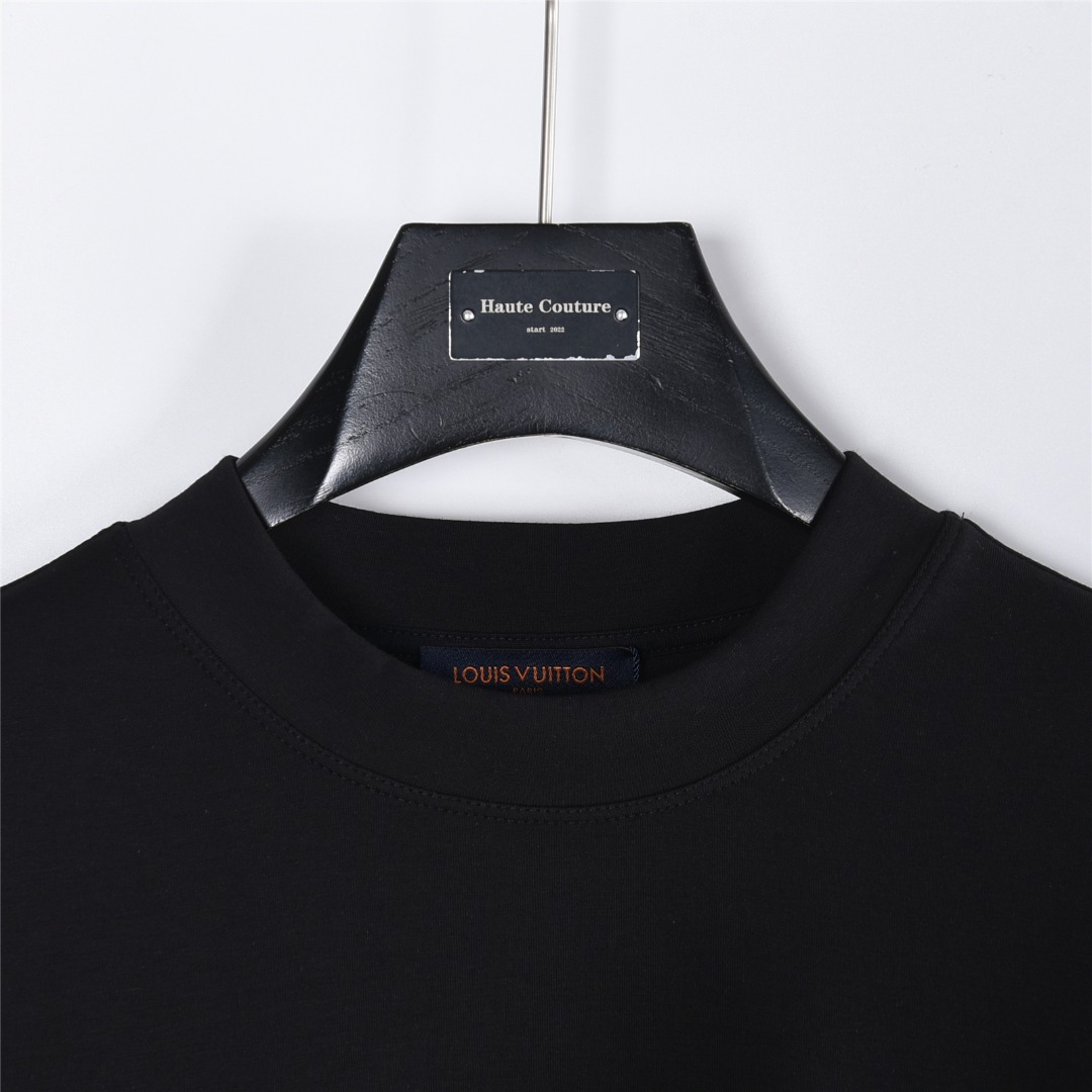 Louis Vuitton/路易威登 25Fw 四叶草及logo字母刺绣长袖T恤 黑色 白色