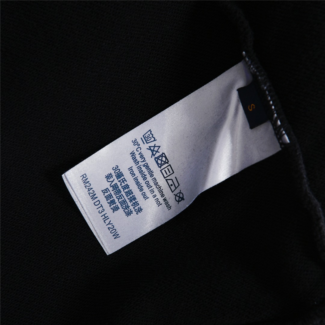 Louis Vuitton/路易威登 25Fw 云朵牛仔logo贴布刺绣水洗破洞连帽卫衣 水洗黑 水洗白