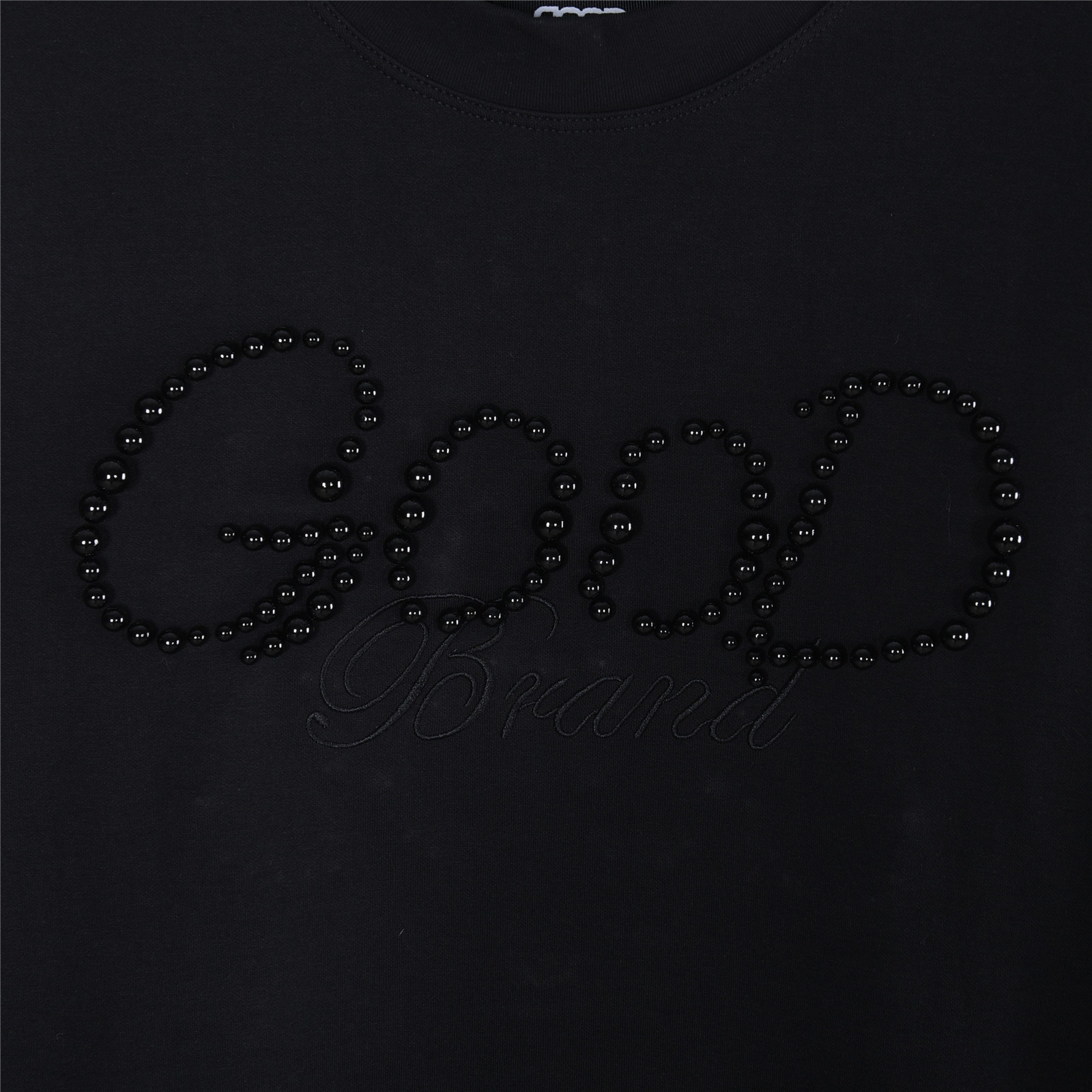 GOOD BRAND 25Fw 暗纹电镀烤瓷珍珠字母刺绣长袖T恤
