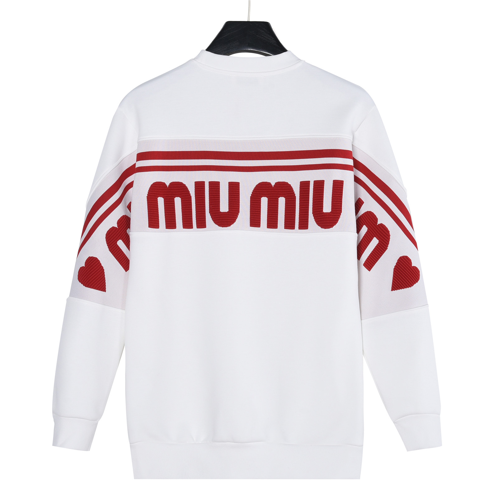 MiuMiu 缪缪 25Fw 后背织带大logo提花拼接卫衣-Chinese UA Cheap High Quatity Brand Clothes Bags handbags Sneakers wholesale wholesaler seller from China Factory suppliers Fashion Clothing Shoes best Quality Beautiful Price MiuMiu 缪缪 25Fw 后背织带大logo提花拼接卫衣