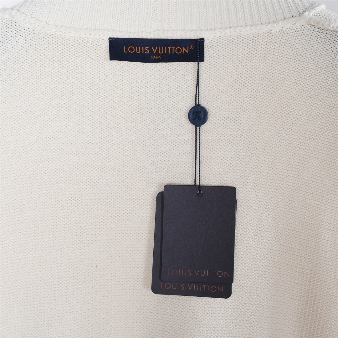 Louis Vuitton/路易威登 25Fw下摆五金字母徽标V领针织开衫披肩毛衣