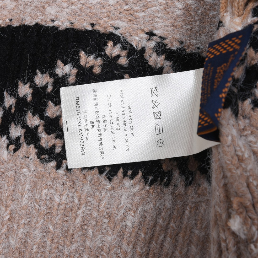 Louis Vuitton/路易威登 龙虾系列 双虾提花针织拉链披肩领毛衣外套