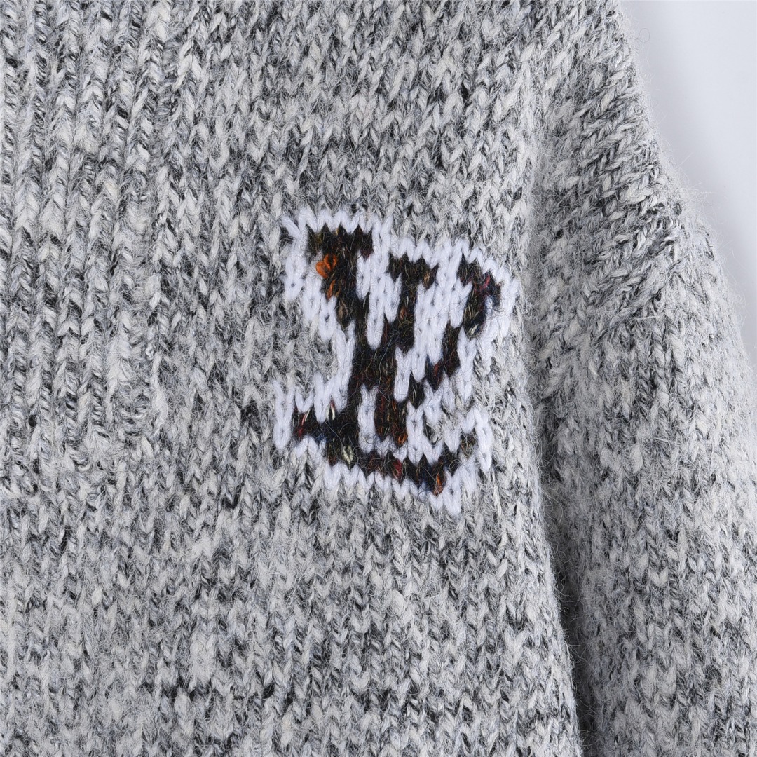 Louis Vuitton/路易威登 25Fw 垂钓者田园提花针织拉链披肩领毛衣外套