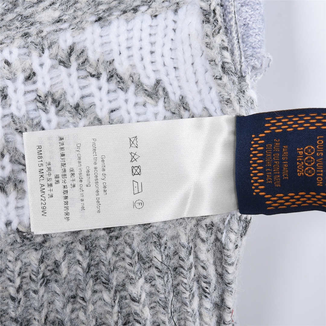Louis Vuitton/路易威登 25Fw 垂钓者田园提花针织拉链披肩领毛衣外套