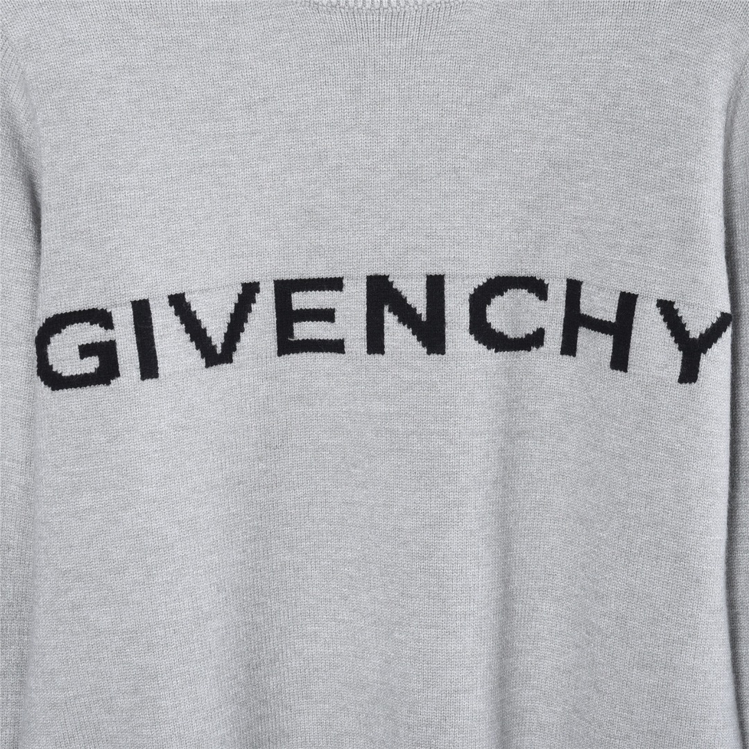 Givenchy纪梵希 x Disney 联名字母米老鼠提花针织圆领毛衣 灰色