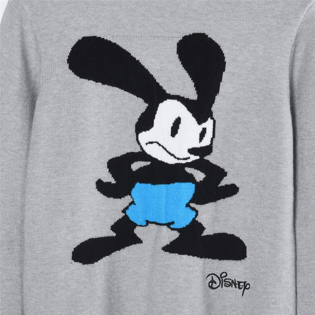 Givenchy纪梵希 x Disney 联名字母米老鼠提花针织圆领毛衣 灰色
