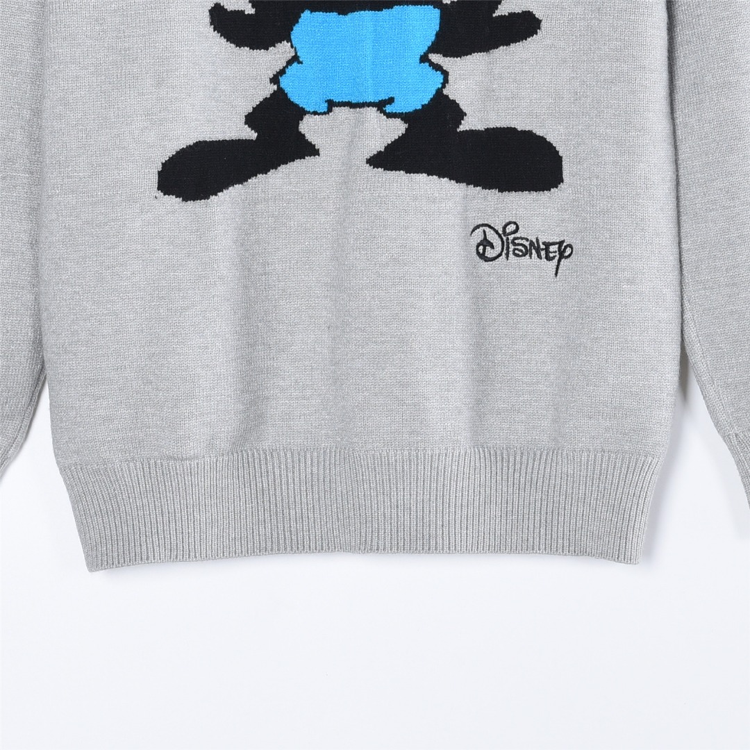 Givenchy纪梵希 x Disney 联名字母米老鼠提花针织圆领毛衣 灰色