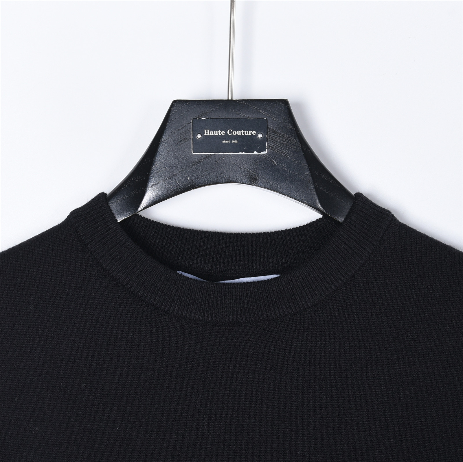 Givenchy纪梵希 字母logo宫格提花针织圆领毛衣 黑色