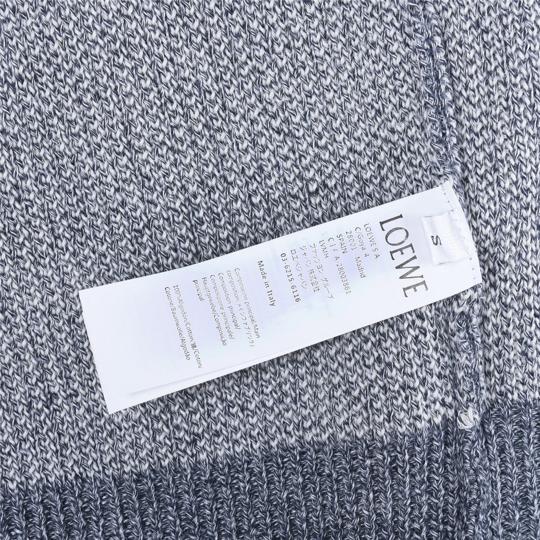 Loewe/罗意威 提花徽标字母针织圆领毛衣 麻灰色