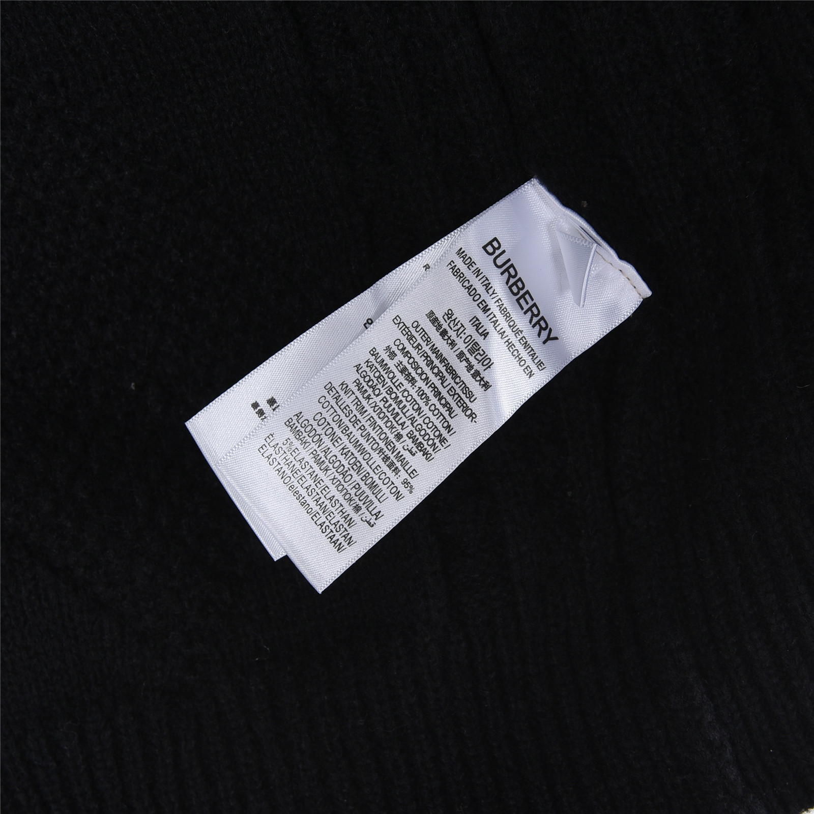 Burberry/巴宝莉 假两件格纹拼接圆领毛衣 拼接圆领毛衣 黑色