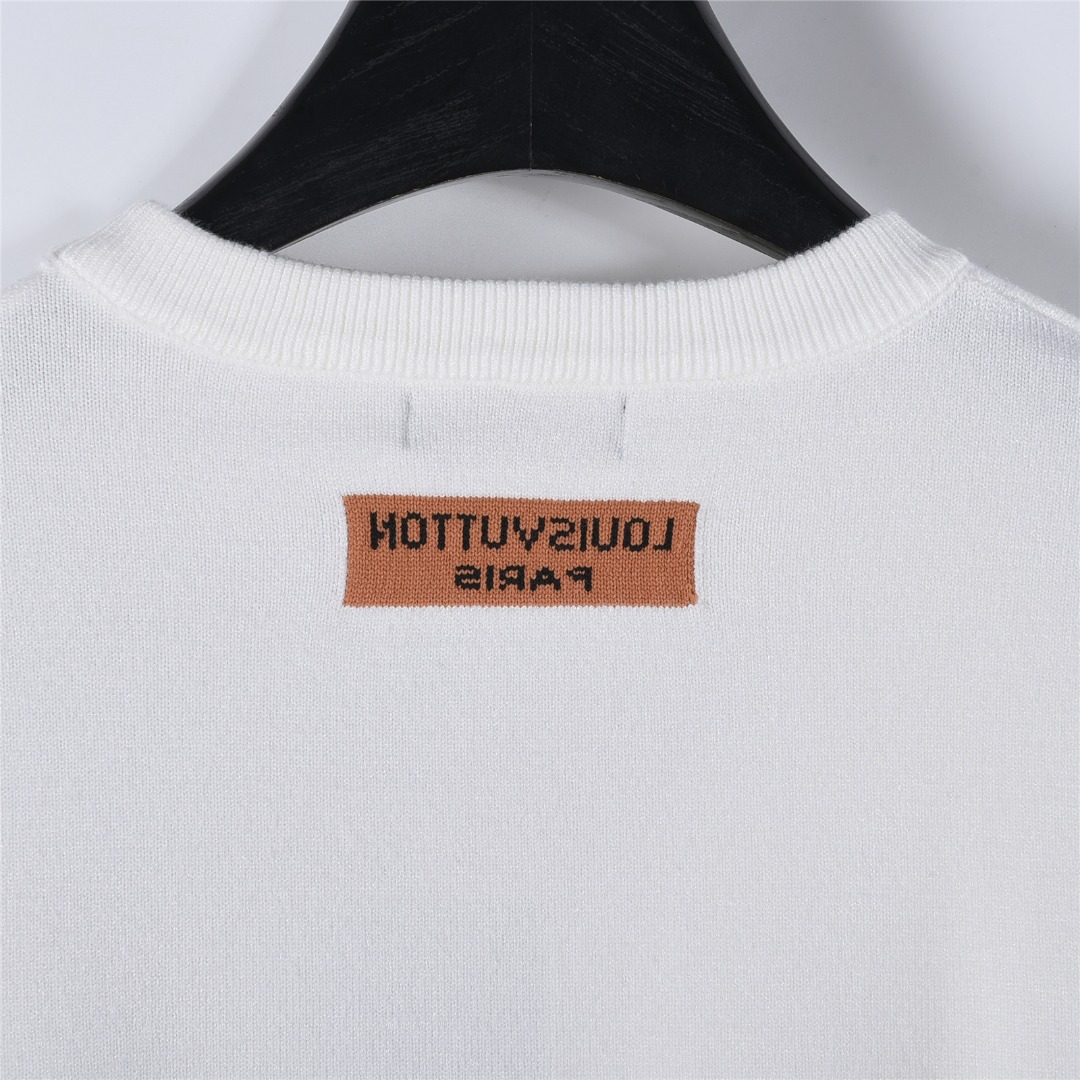 Louis Vuitton/路易威登 25Fw 童趣纸飞机针织提花针织衫毛衣 白色