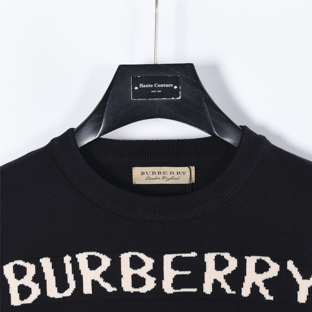 Burberry/巴宝莉 战马骑士徽标提花混纺圆领毛衣